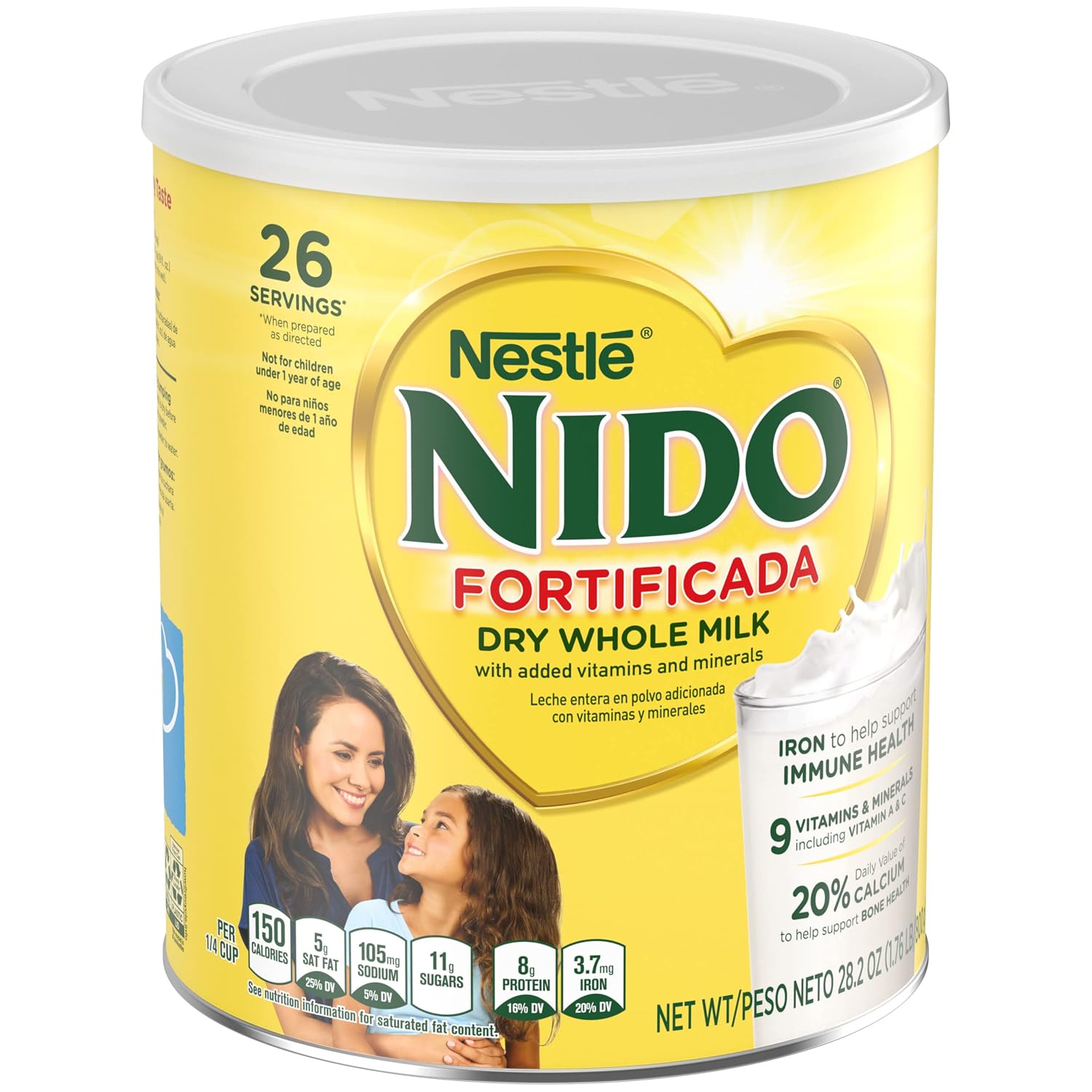Nestle Nido Fortificada Whole Milk Powder, 28.1 Oz
