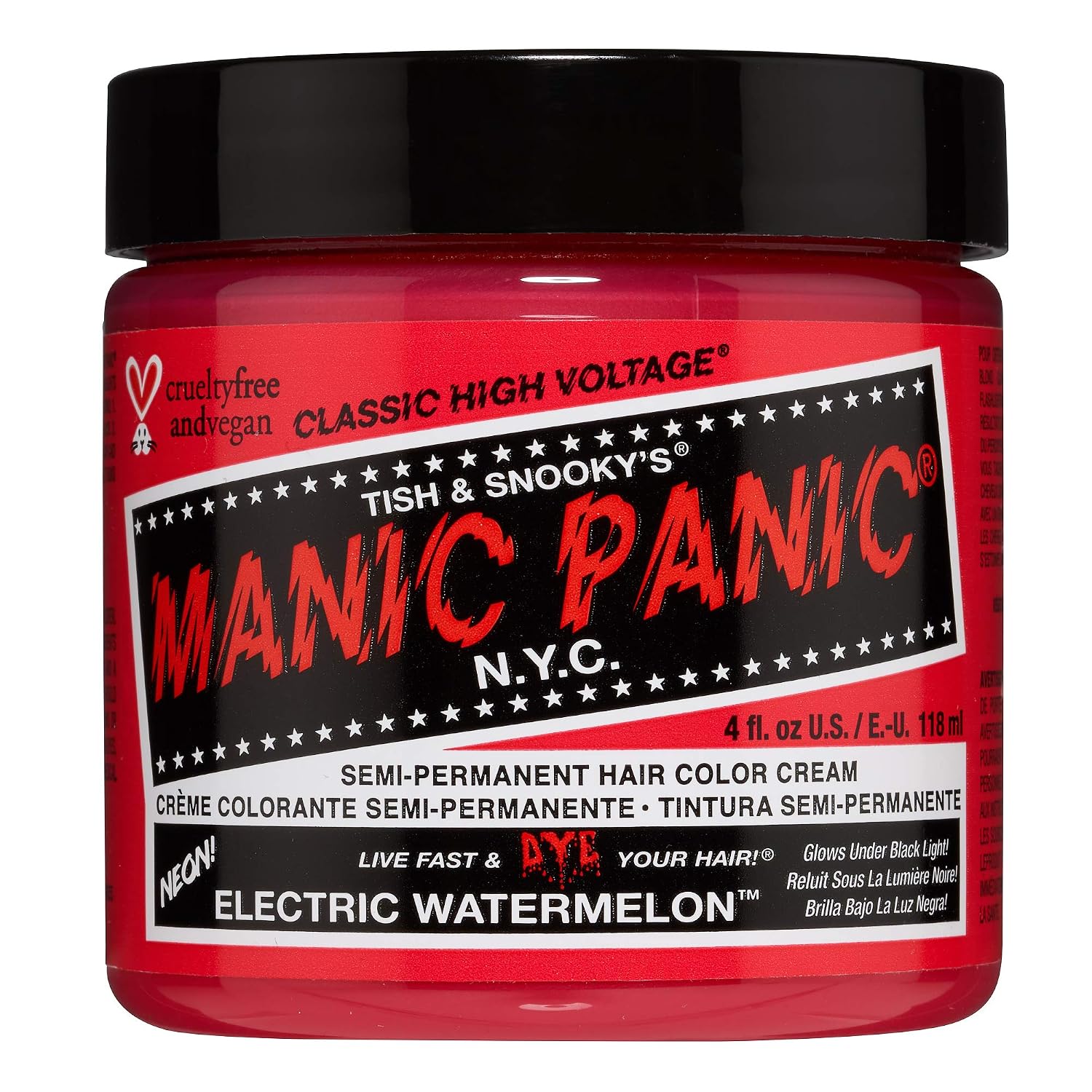 MANIC PANIC Classic Cotton Candy Pink Semi Permanent Hair Color - Bright Pink Hair Dye for Women & Men That Lasts 4-6 Weeks - Vegan, Ammonia & Cruelty-Free - Create & Mix Custom Shades (4oz / 2pk)