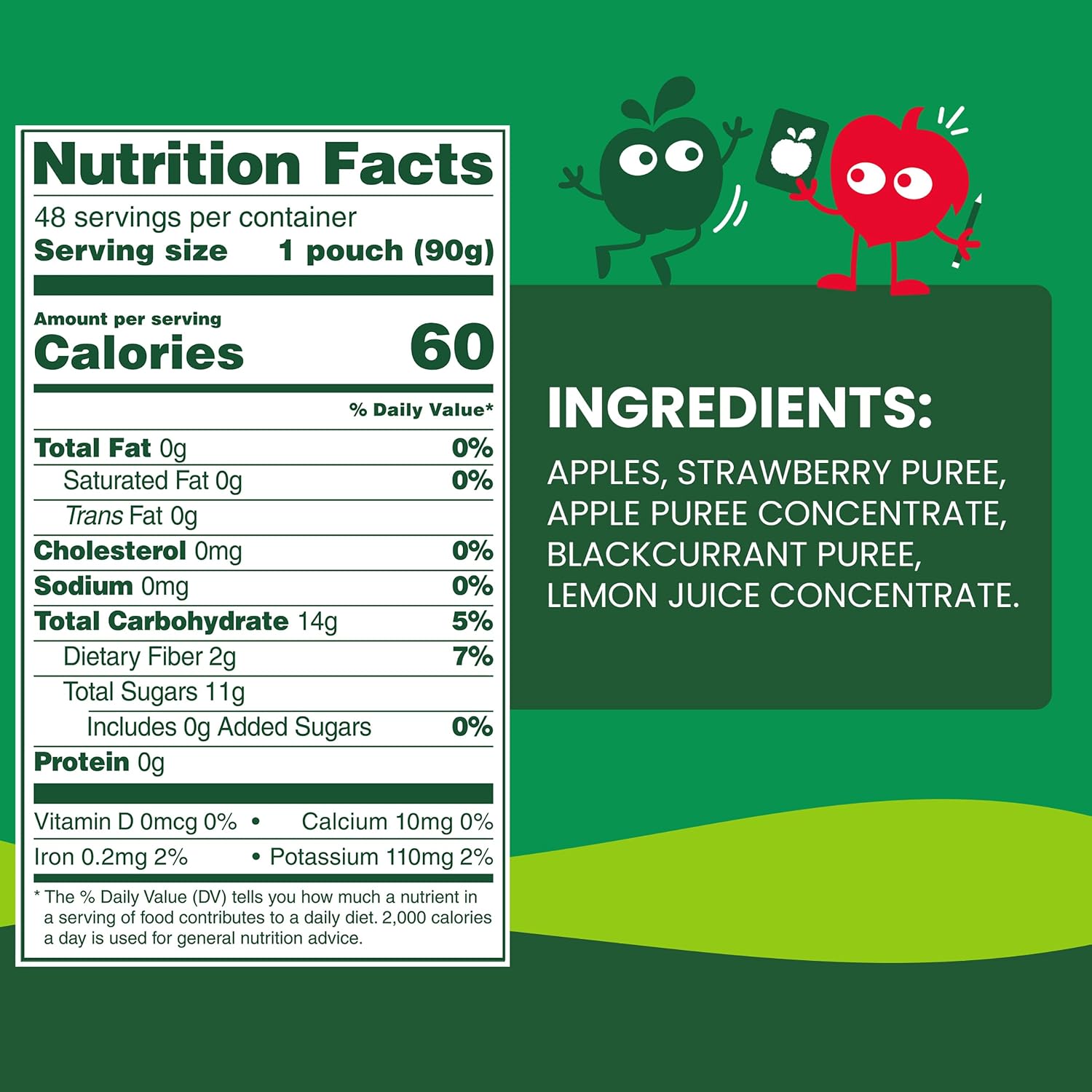 GoGo squeeZ No Sugar Added Applesauce, Apple Apple, 3.2 oz, 48 Count | Kids on the go fruit snack made with applesauce & fruit puree; 3.2 oz pouches, gluten and nut free, recloseable cap, BPA-free