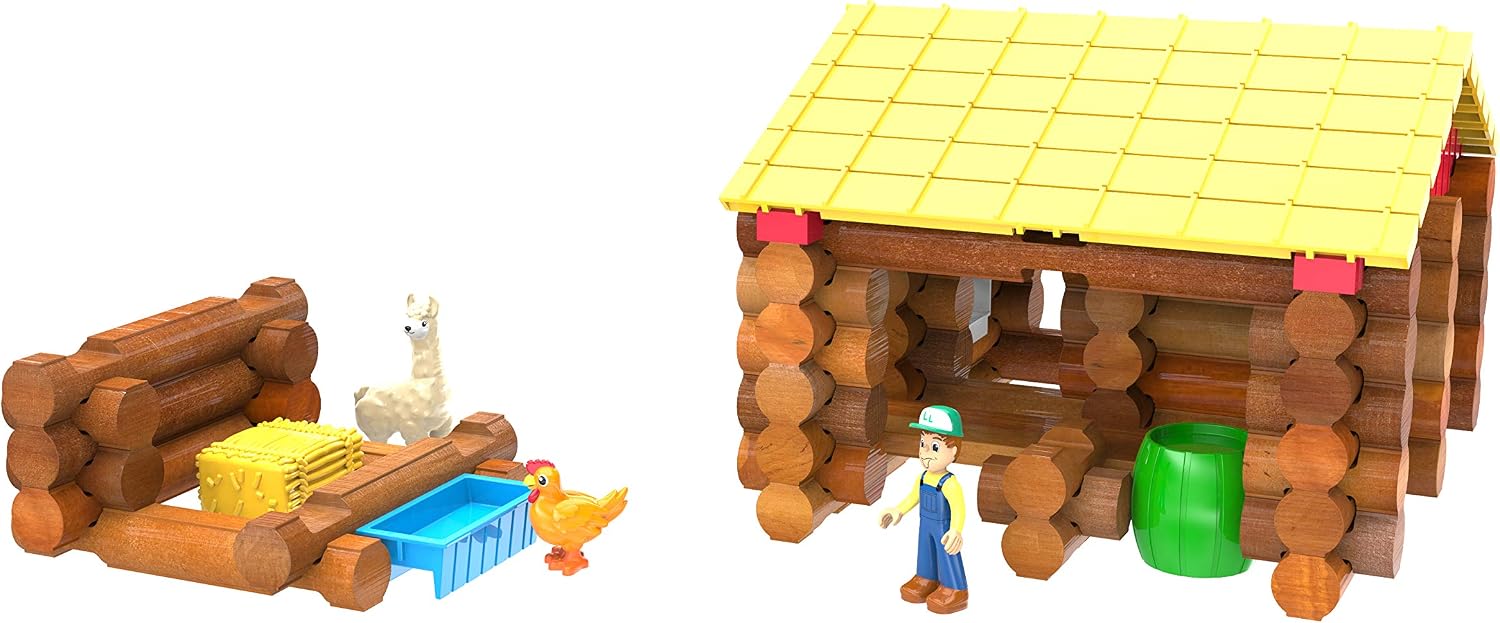Lincoln Logs – Fun On The Farm - 102 Parts - Real Wood Logs - Ages 3+