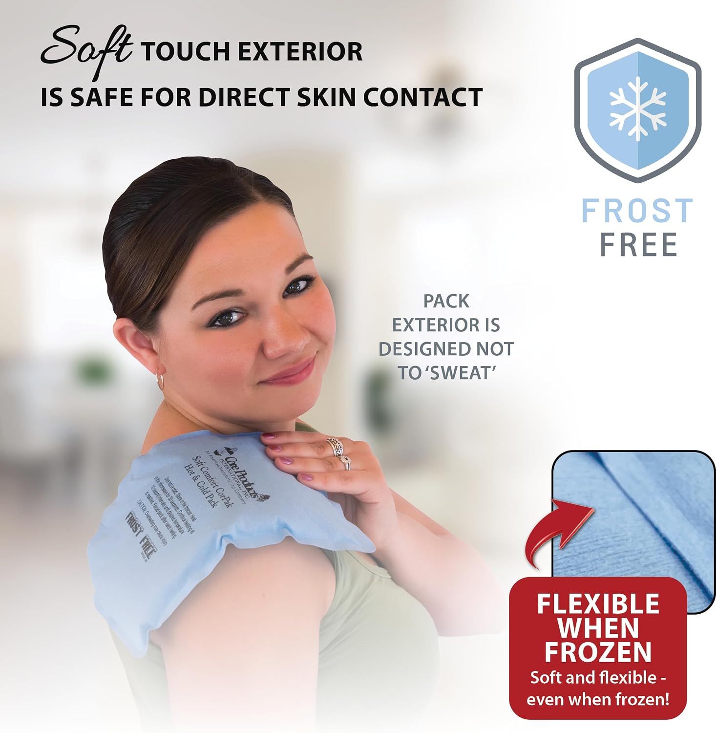 Reusable Hot & Cold Therapy Pack for Knee Back & Shoulder Pain-Trisectional | Flexible reusable therapy pack delivers soothing hot or cold therapy to help relieve pain, swelling, and muscle soreness.