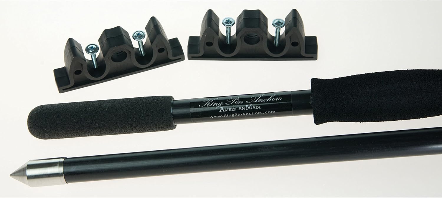 Panther Marine KPP120B King Pin Anchor Pole - 2 Piece, 12' - Black