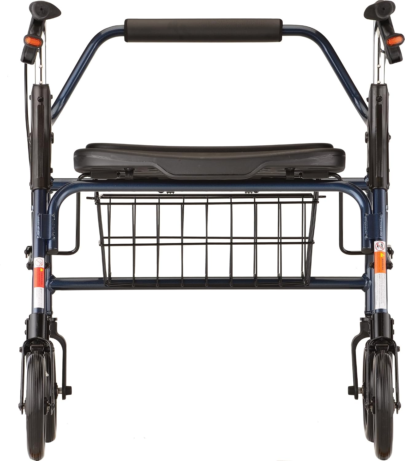 NOVA Mighty Mack Heavy Duty Bariatric Rollator Walker, Rolling Walker with 500 lb. Capacity, Locking Hand Brakes, Padded Seat & Front Basket