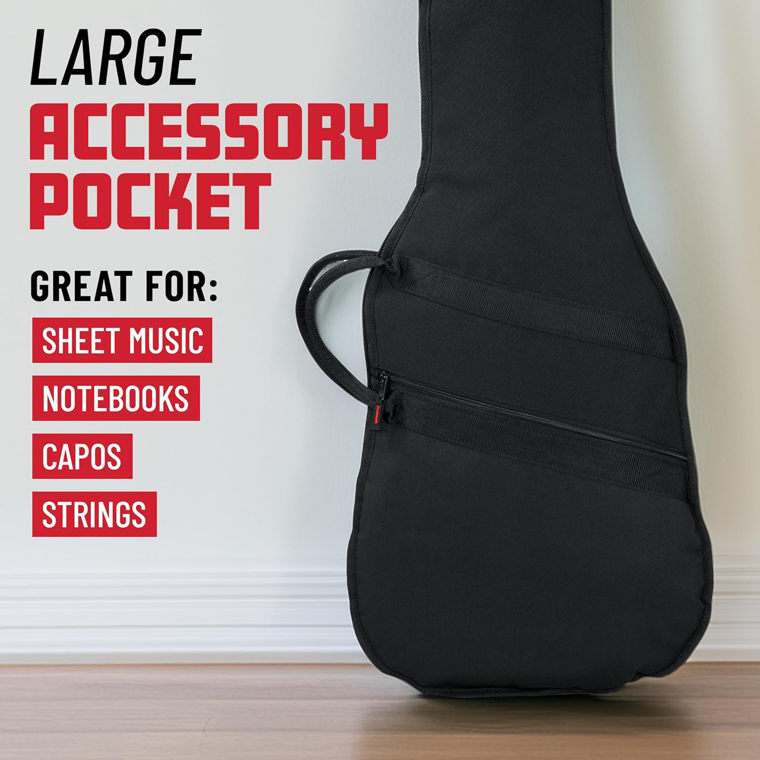 Gator Cases Foam Padded Electric Guitar Gig Bag, Fits Stratocaster and Telecaster Style Guitars up to 40.3" in Length (GBE-ELECT)
