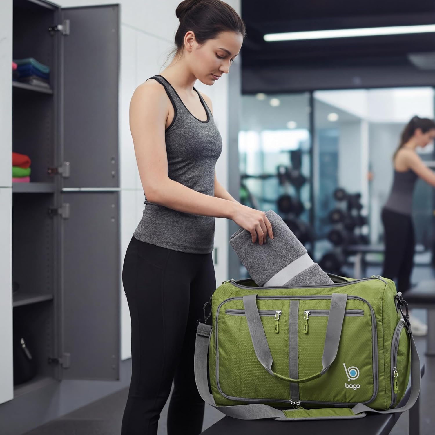 Bago Large Duffle Bag for Travel Women & Men. Durable Lightweight Foldable Travel Duffel Bags For Traveling Women. 80L Duffle Bags For Overnight Bag With Shoe Compartment Collapsible Weekender duffel
