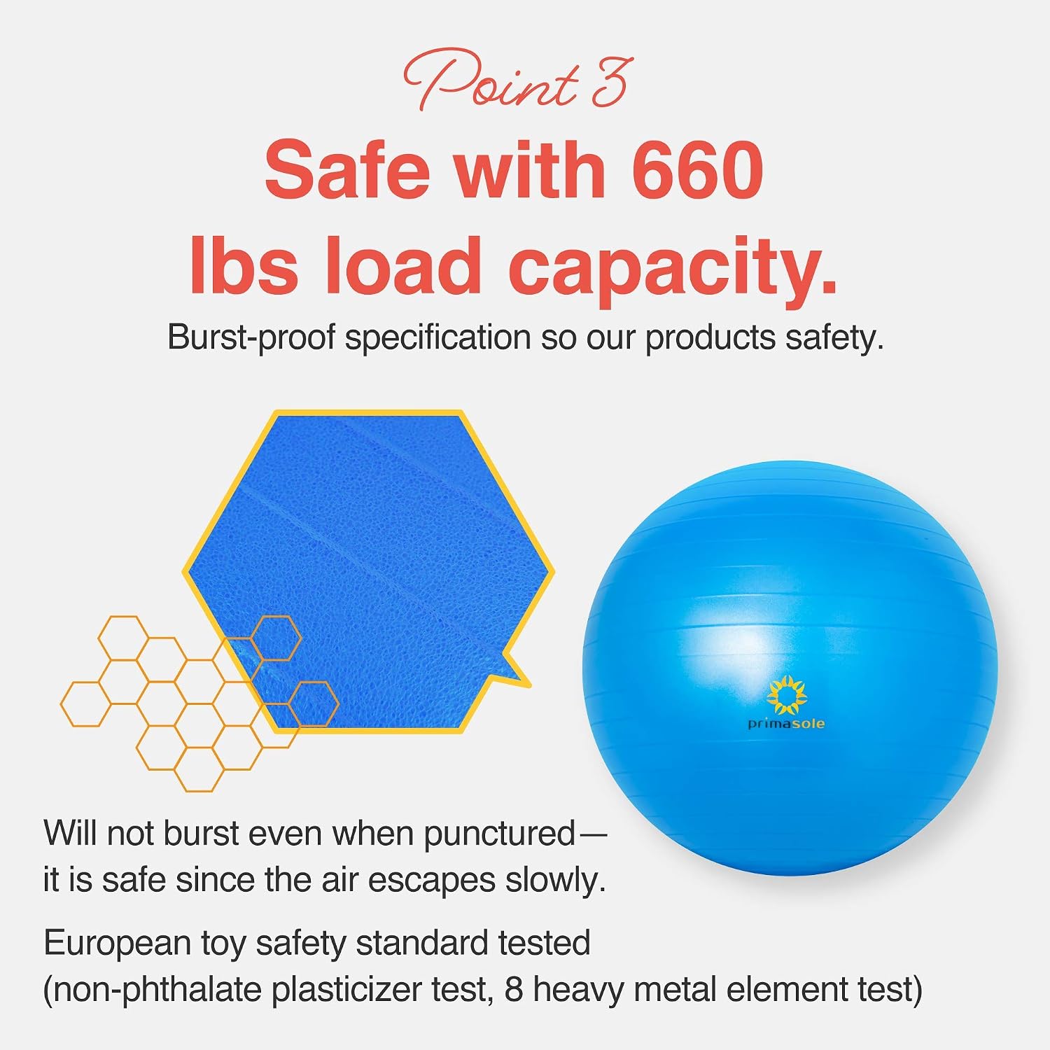 Primasole Exercise Ball for Balance Stability Fitness Workout Yoga Pilates at Home Office & Gym Birthing Ball for Pregnancy, Office Ball Chair