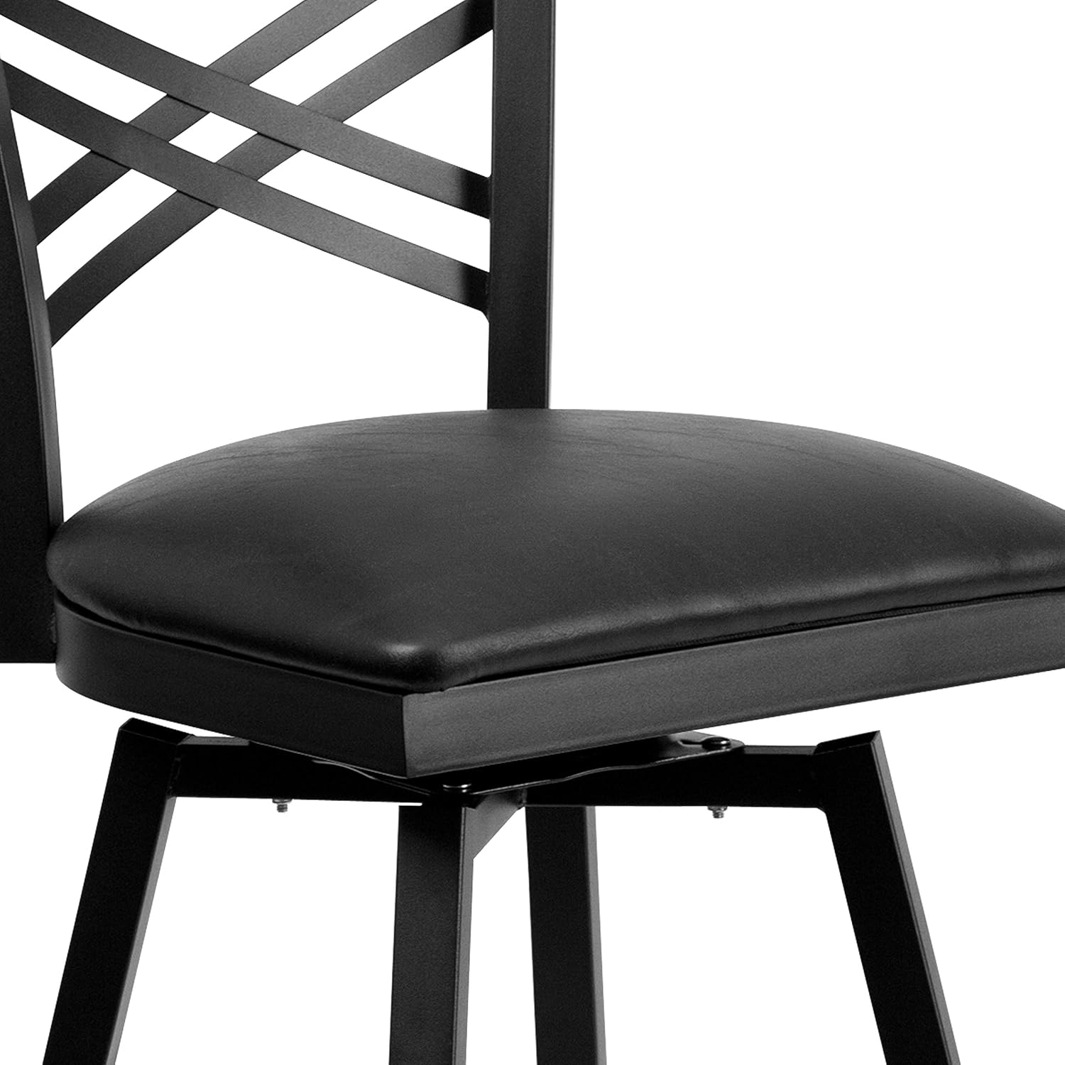 Flash Furniture Hercules Series "X" Back Metal Restaurant Barstool, Modern Upholstered Armless Bar Height Chair for Restaurants and Kitchens, Black | X Back Style, Vinyl Upholstery, Durable Construction, Commercial Use