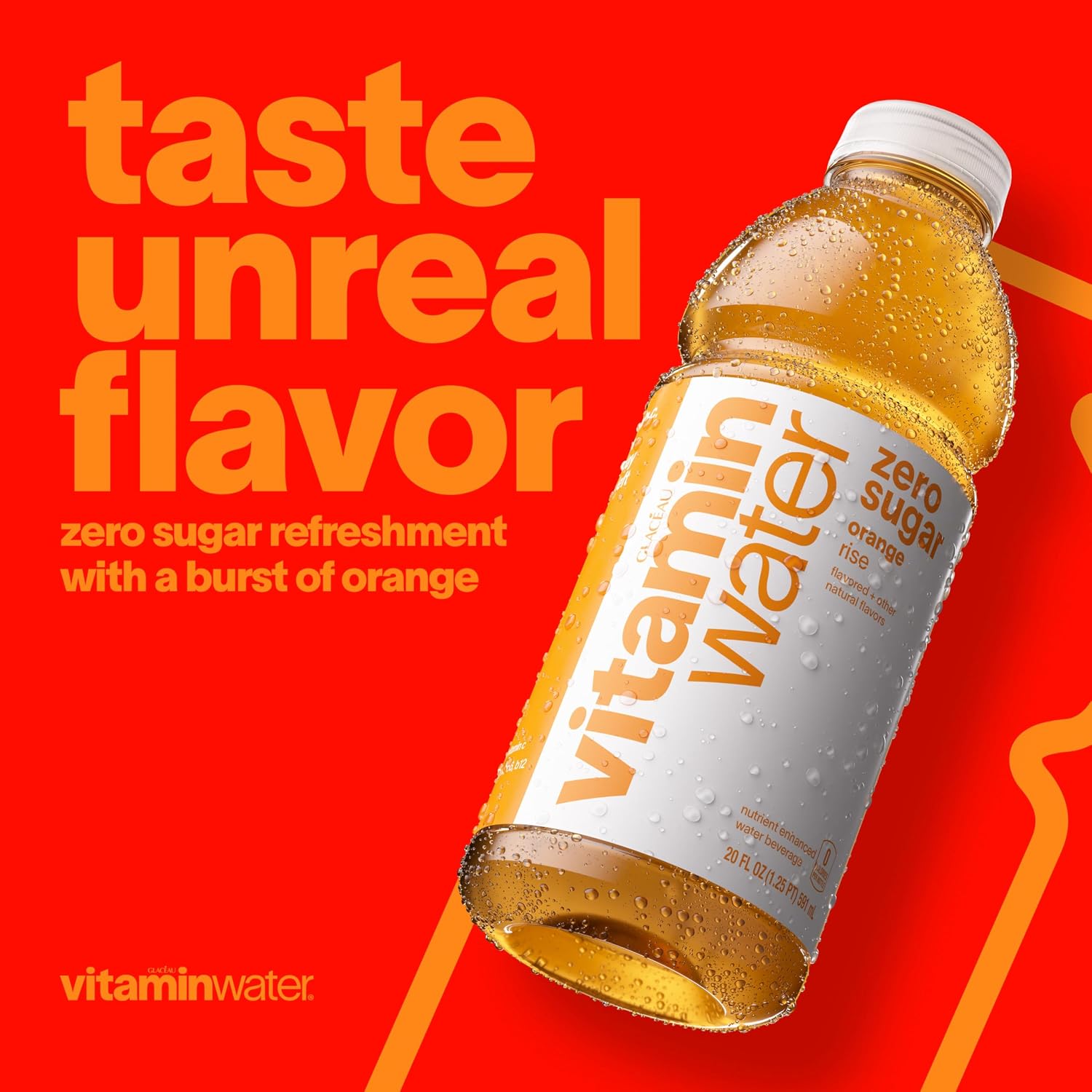 vitaminwater Squeezed Lemonade Zero Sugar, Flavored Water Beverage Bottles, 20 fl oz, 12 Pack