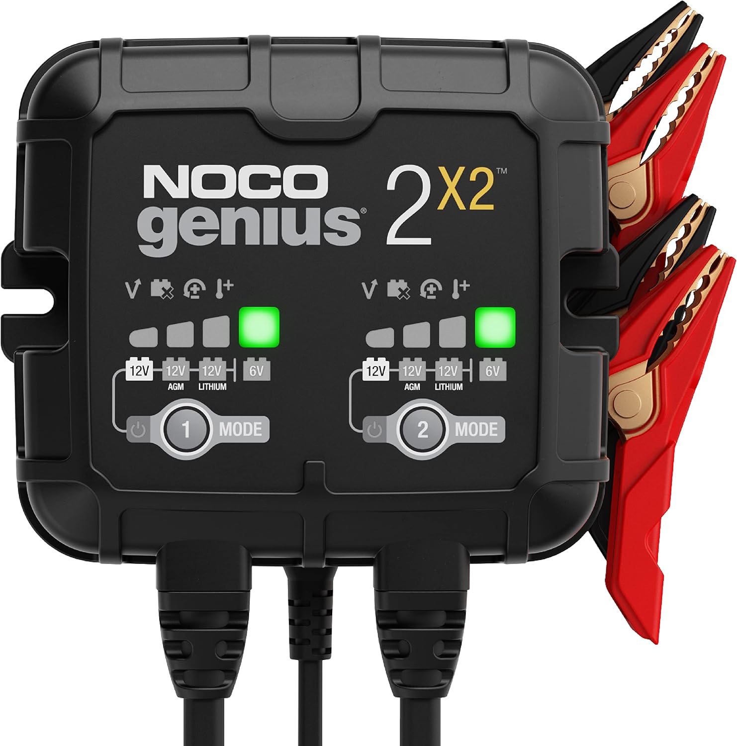 NOCO GENIUS2X2 6/12V 2-Bank Battery Charger, Trickle Charger & Maintainer