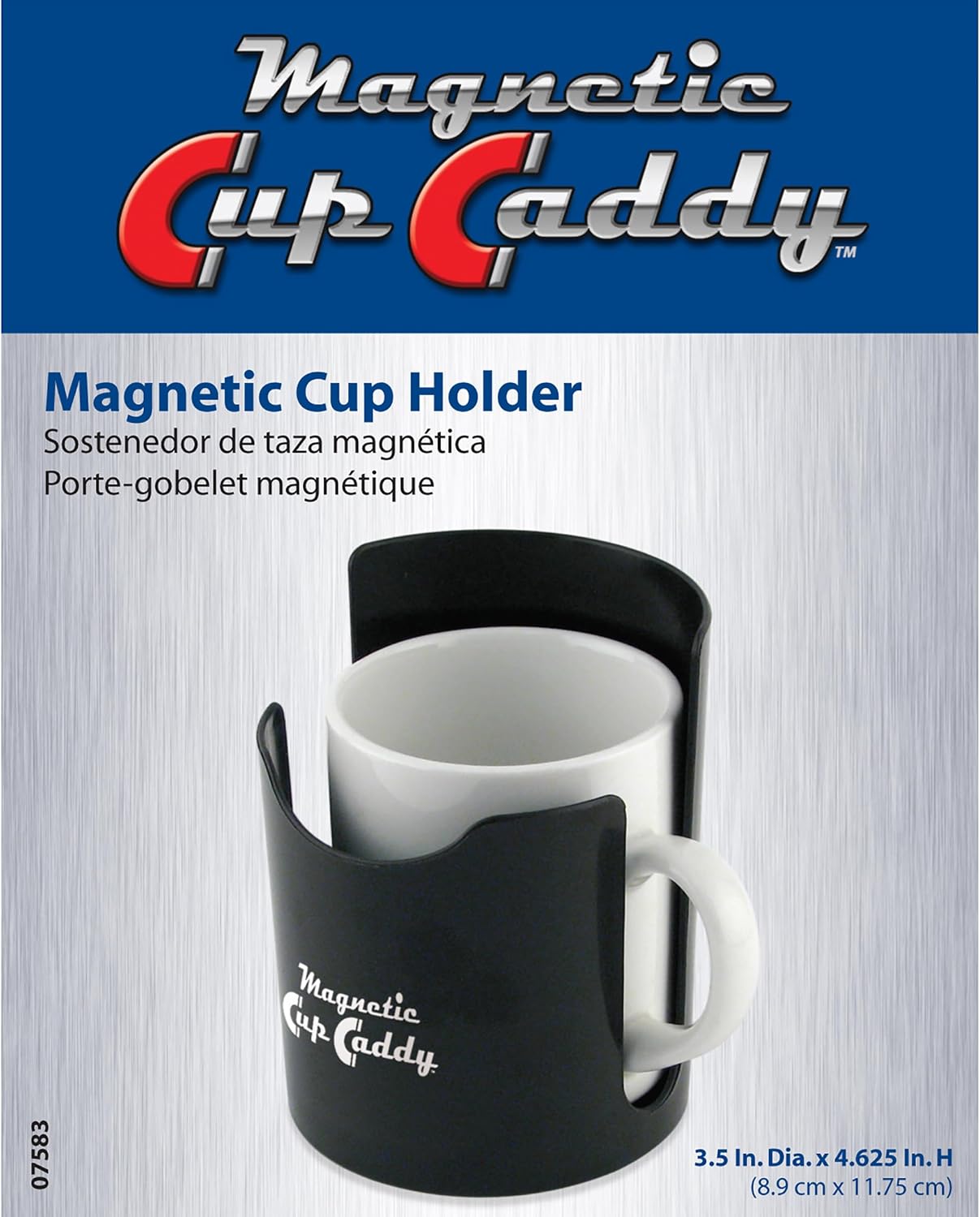 Master Magnetics Magnetic Cup Holder - Caddy for Bottles, Glasses, and Cans - Fits on Fridge, Lawnmower, Forklift, Cart, or Ladder - Heavy-Duty Magnet