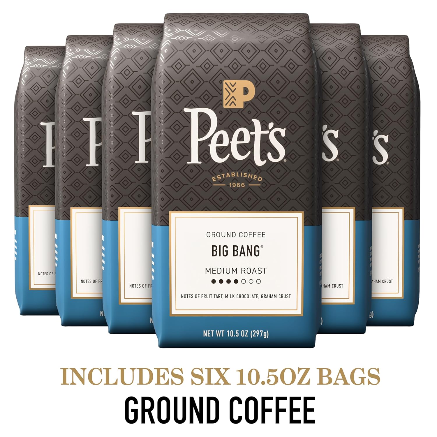 Peet's Coffee Ground Coffee Medium Roast, Big Bang, 18 Ounces