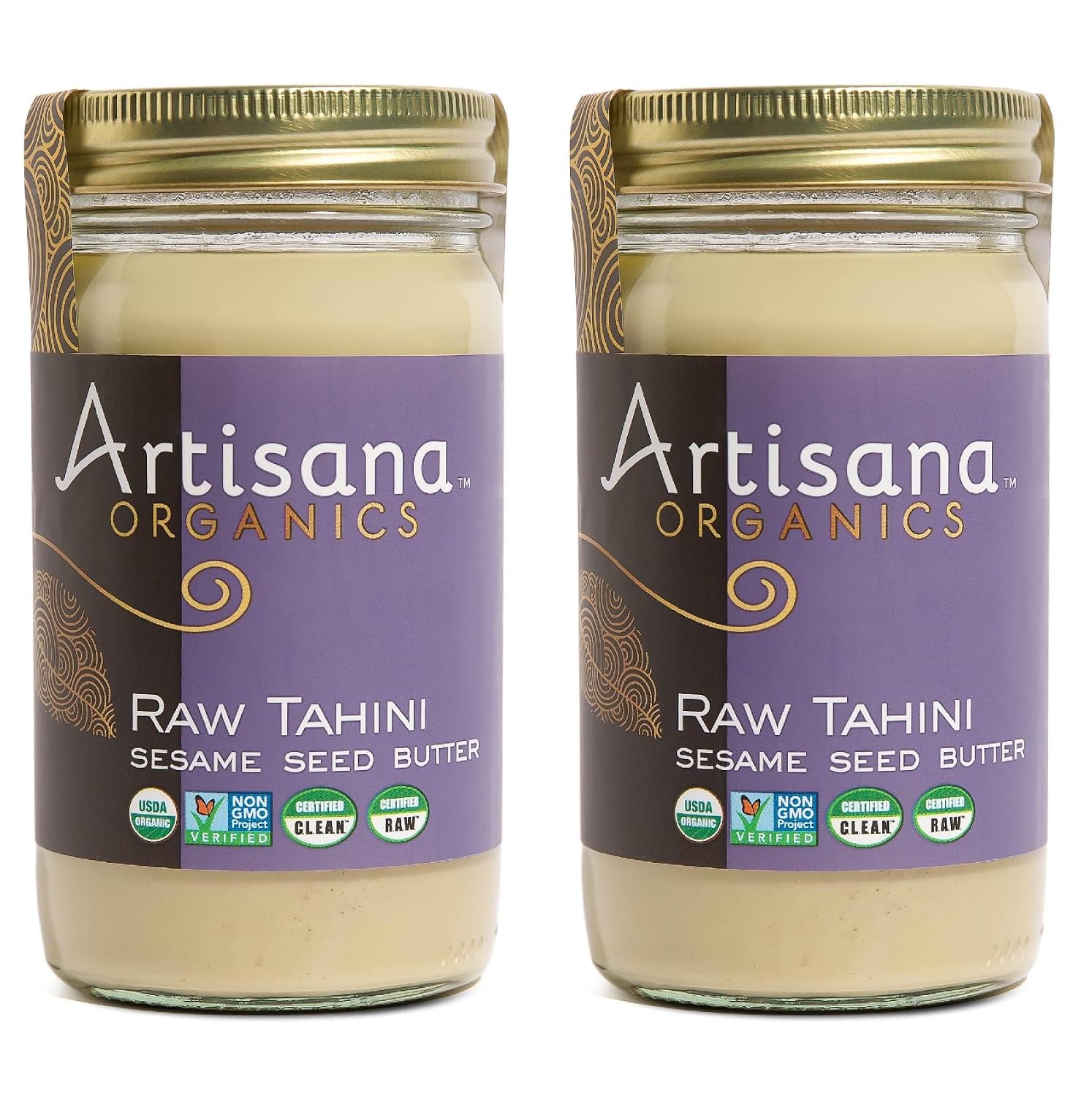 Artisana Organics Raw Tahini Sesame Seed Butter - Just One Ingredient, Unroasted, Vegan, Paleo and Keto Friendly, Non-GMO, 14oz Jar
