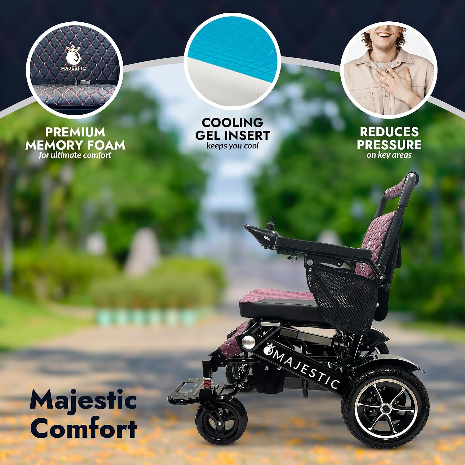 Electric Wheelchairs for Adults, 350 lbs Capacity, Up to 13 Miles Range, Lightweight Wheelchair for Seniors, Remote Controlled Wheel Chair