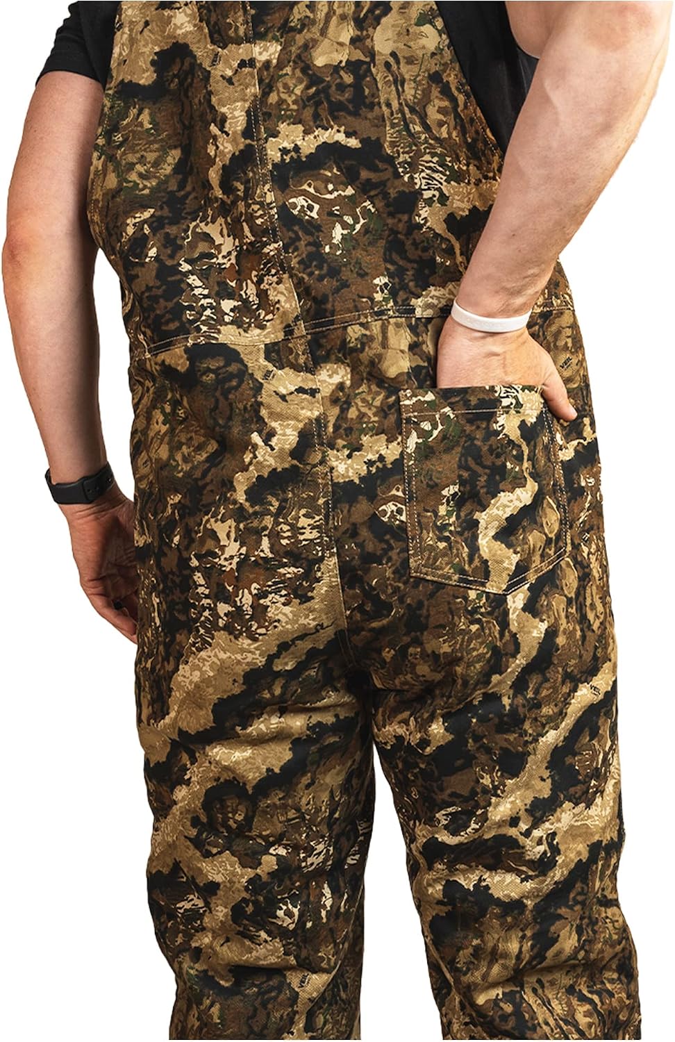 HOT SHOT Men’s Insulated Camo Bib, Ultra-Quiet Adjustable Overalls, Cold Weather Hunting Coveralls for Men