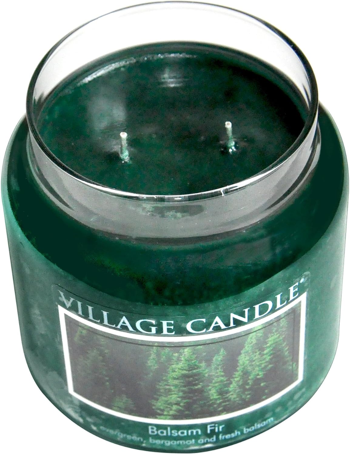 Village Candle Christmas Tree Large Glass Apothecary Jar Scented Candle, 26 oz, Green