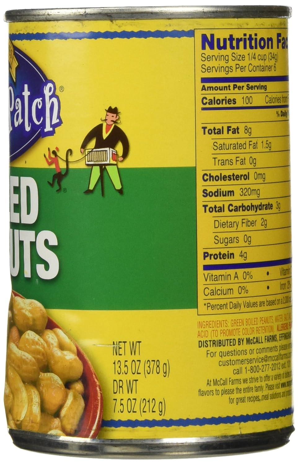 Margaret Holmes, Green Boiled Peanuts, 13.5oz Cans (Pack of 12)