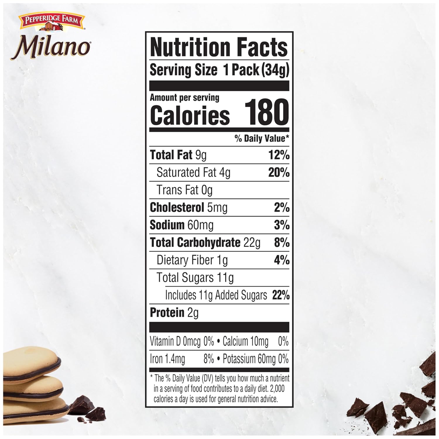 Pepperidge Farm Milano Cookies, Dark Chocolate, 20 Packs Tub, 2 Cookies Per Pack