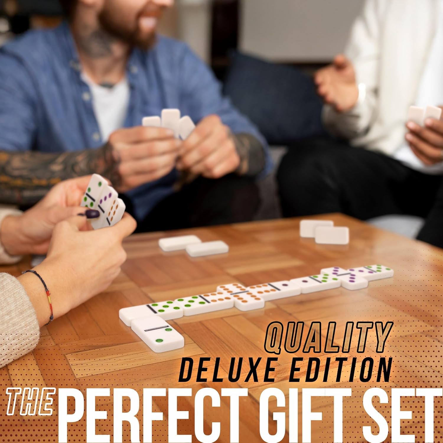 Front Porch Classics | Mexican Train Domino Set in Wooden Collector Box from Front Porch Classics for 2 to 8 Players Ages 8 and Up
