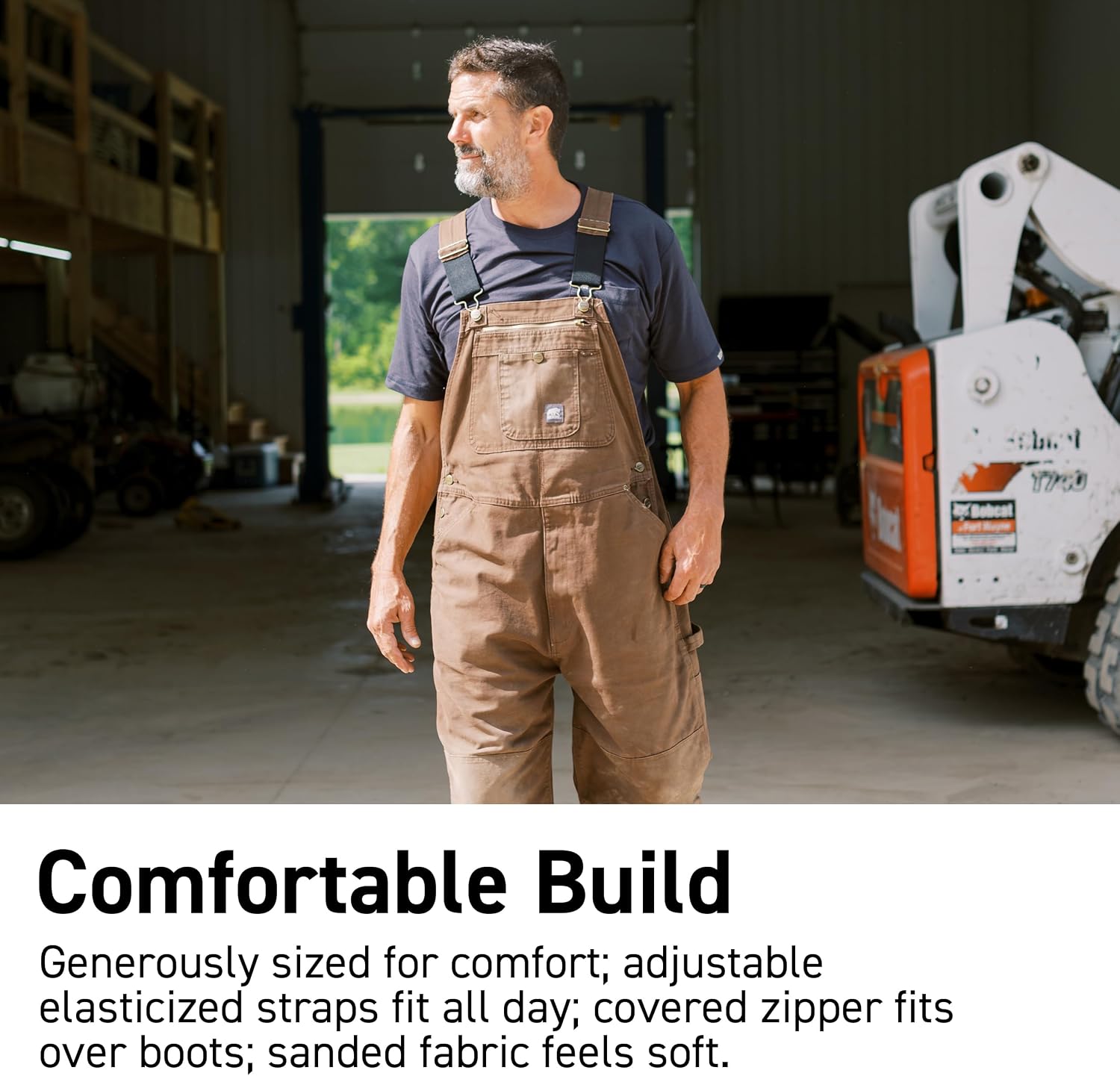 Berne Men's Heartland Unlined Washed Duck Bib Overall
