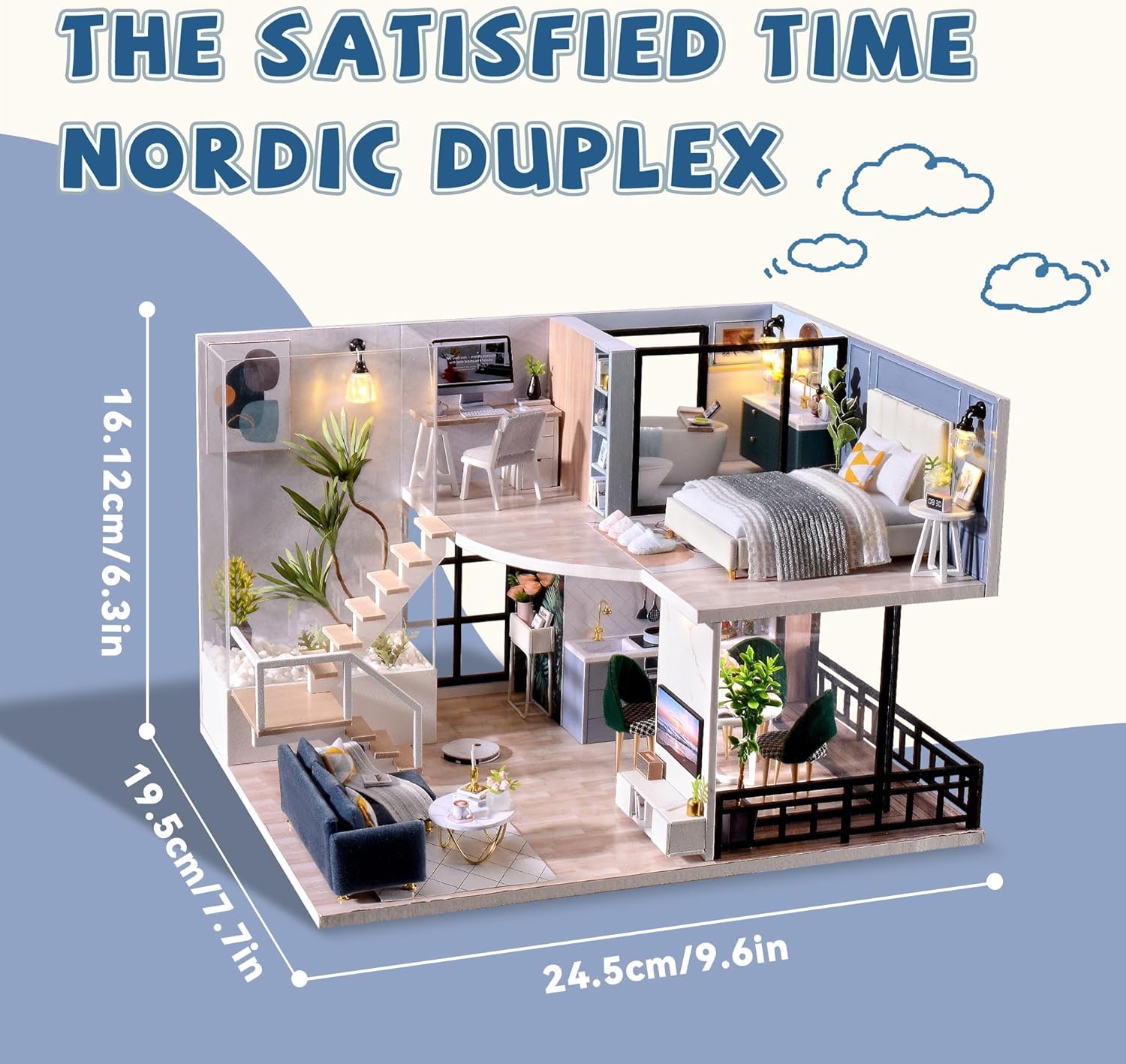 Flever Dollhouse Miniature DIY House Kit Creative Room with Loft Apartment Scene for Romantic Artwork Gift (Tranquil Life)