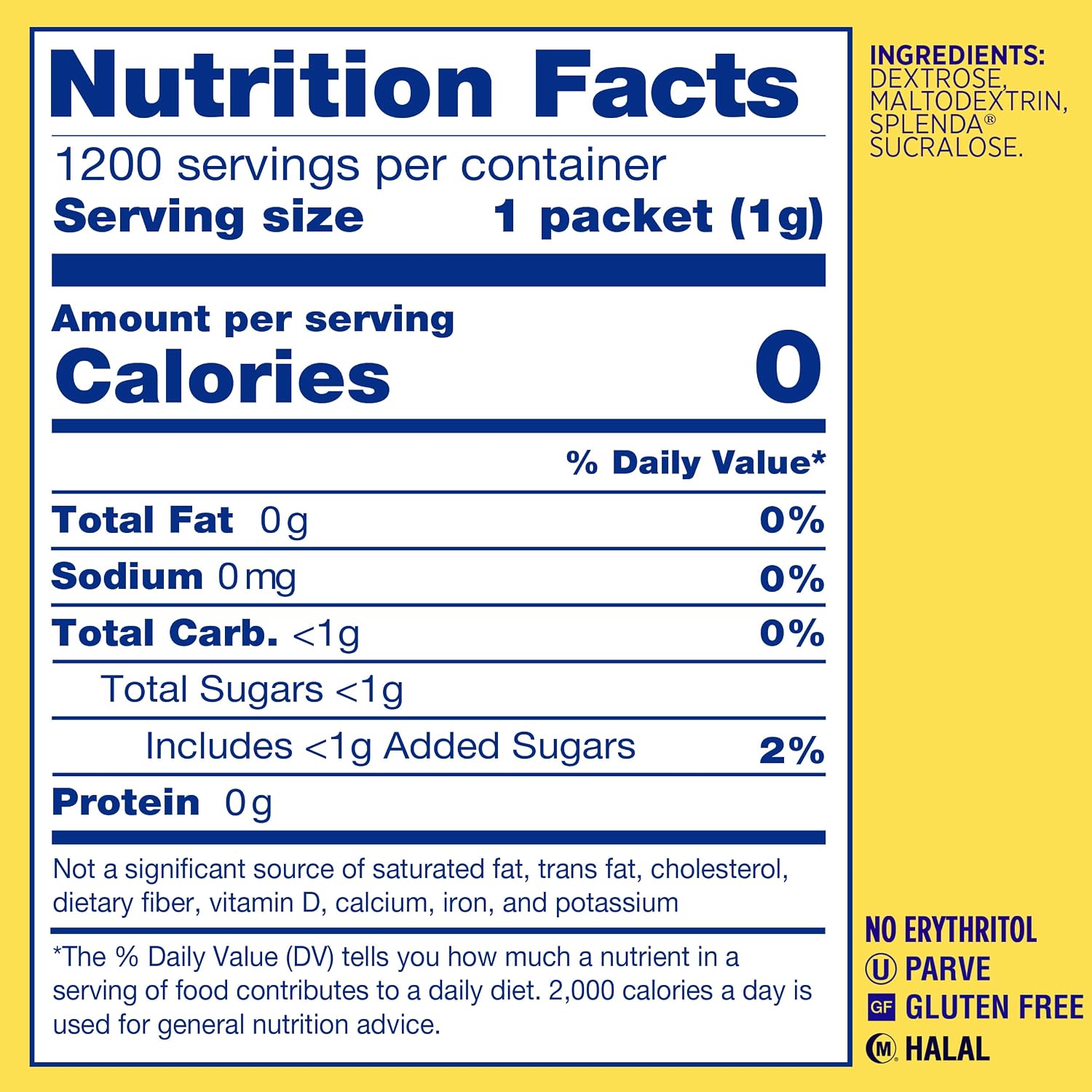 SPLENDA Zero Calorie Sweetener, 700 Count Packets