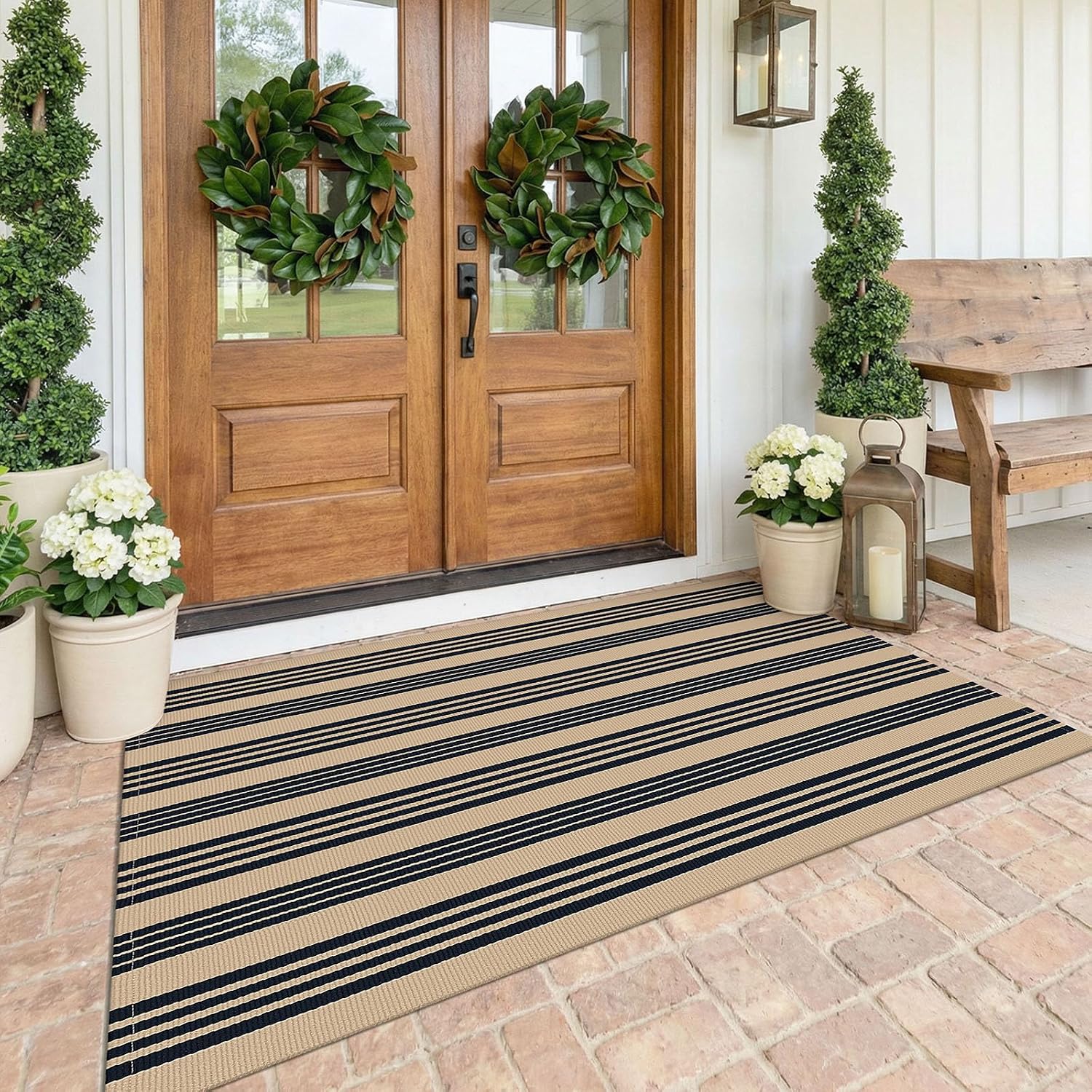 KOZYFLY Black and White Area Rug 3x5 Ft Washable