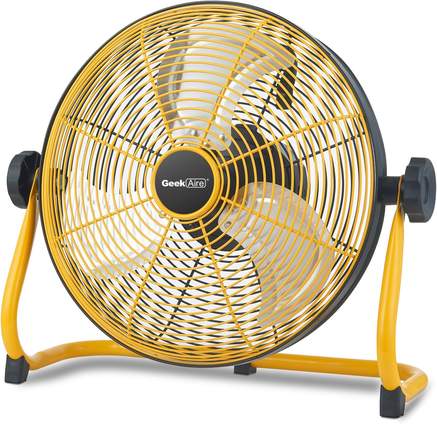 Geek Aire 12" Portable Battery Operated Fan with Metal Blade, 360 Vertical Tilt, 24h Run Time Cordless Fan for Camping Travel Tent Hurricane Home