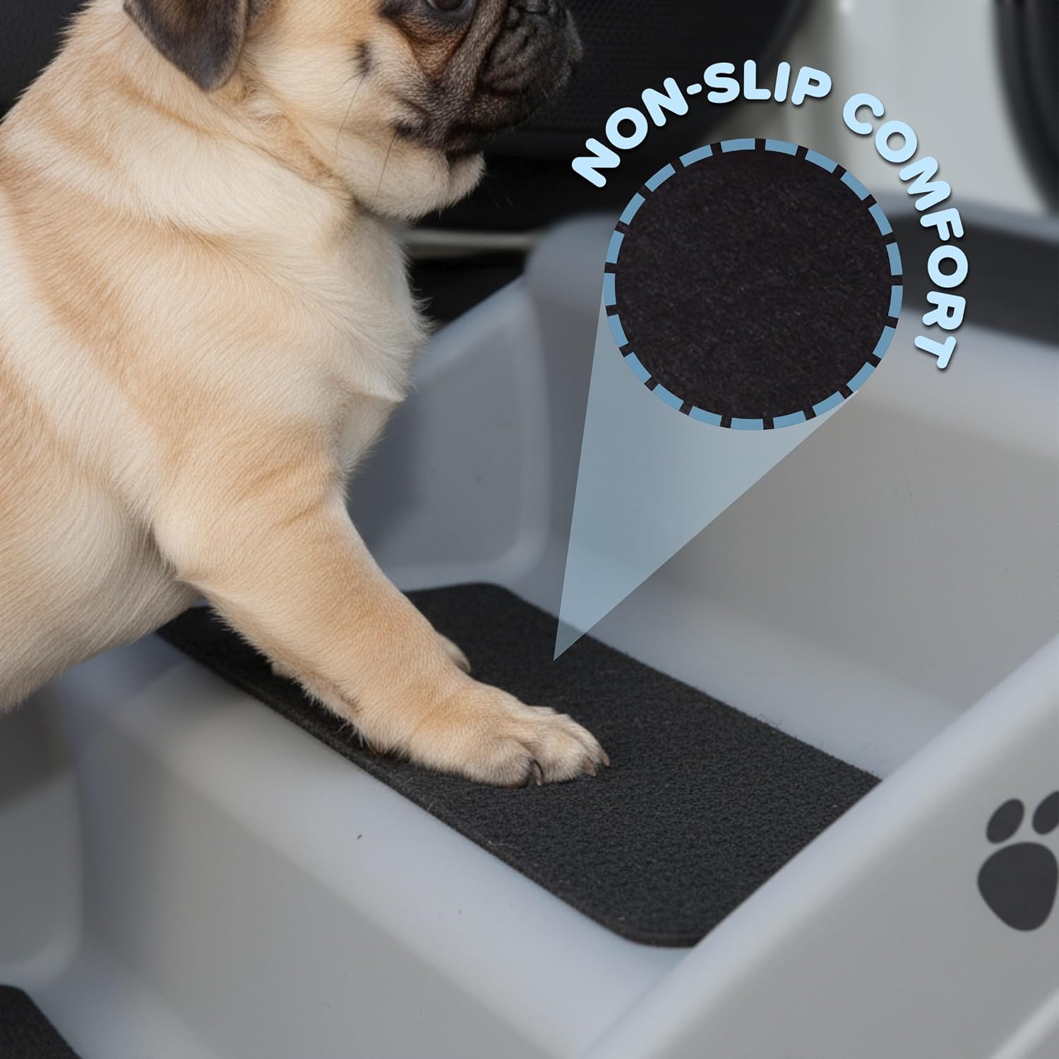 Pet Stairs - Home and Vehicle Foldable Nonslip Dog Steps with 4-Step Design - For Puppies, Kittens, and Other Small Pets by PETMAKER (Tan)