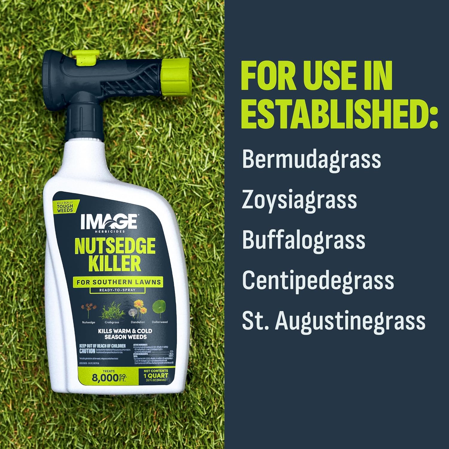 Image Herbicide Nutsedge Killer for Southern Lawns, 32 fl oz | Weed killer spray for Bermudagrass, Zoysiagrass, St. Augustinegrass