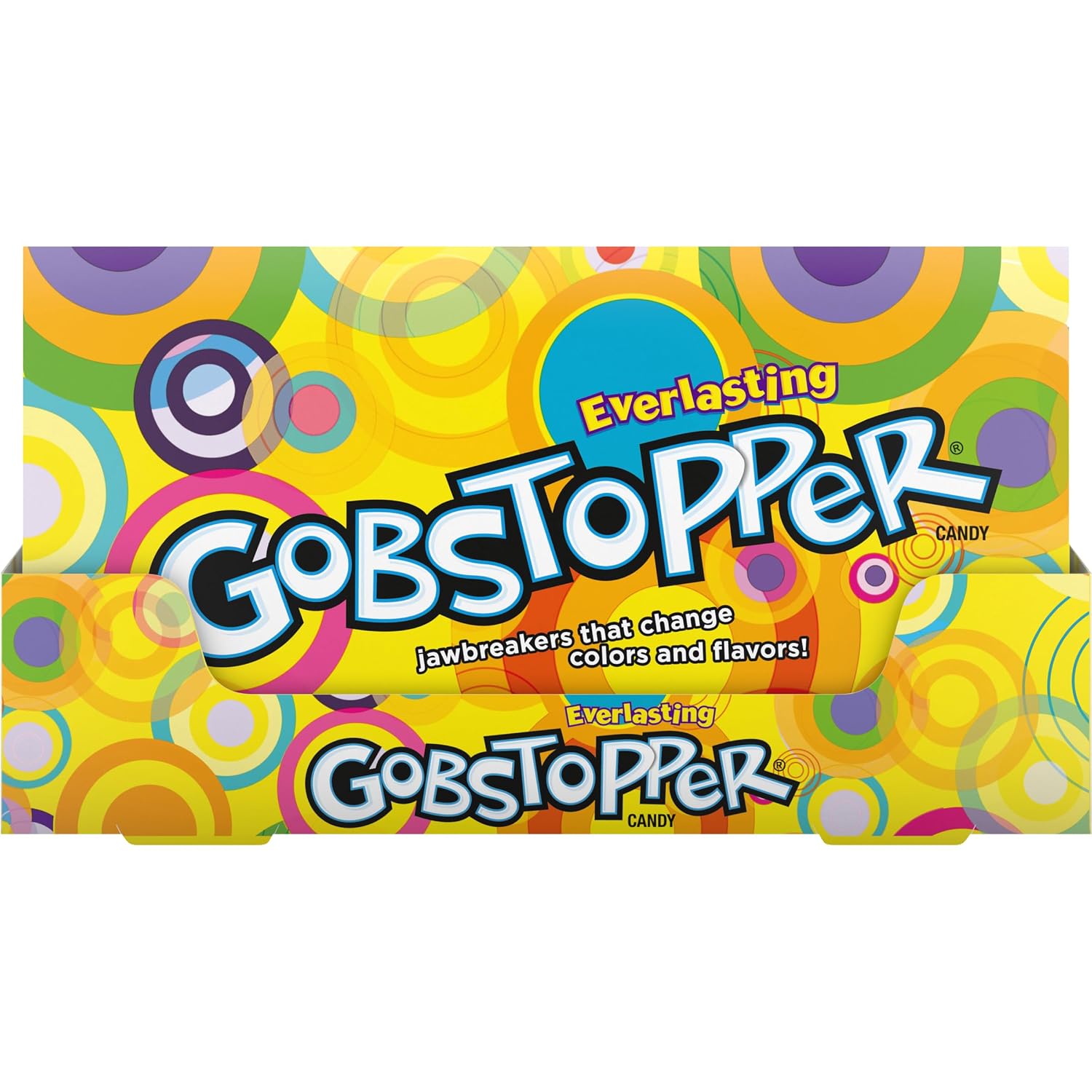 Wonka Everlasting Gobstopper, Candy, Jawbreaker Candy, 5 oz (12 ct) | Color-changing layered jawbreakers, vibrant flavors, concession box, movie night, party bowls, sharing