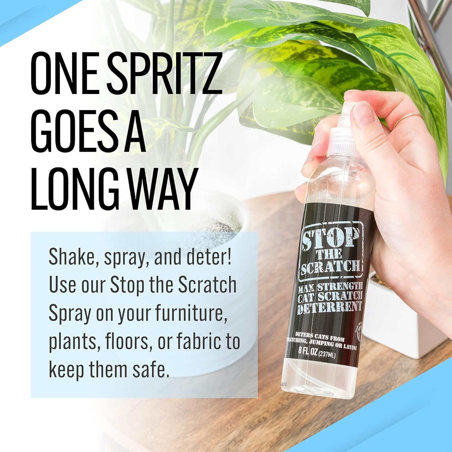 Stop the Scratch Cat Scratch Spray Deterrent – Rosemary Oil, 8 oz