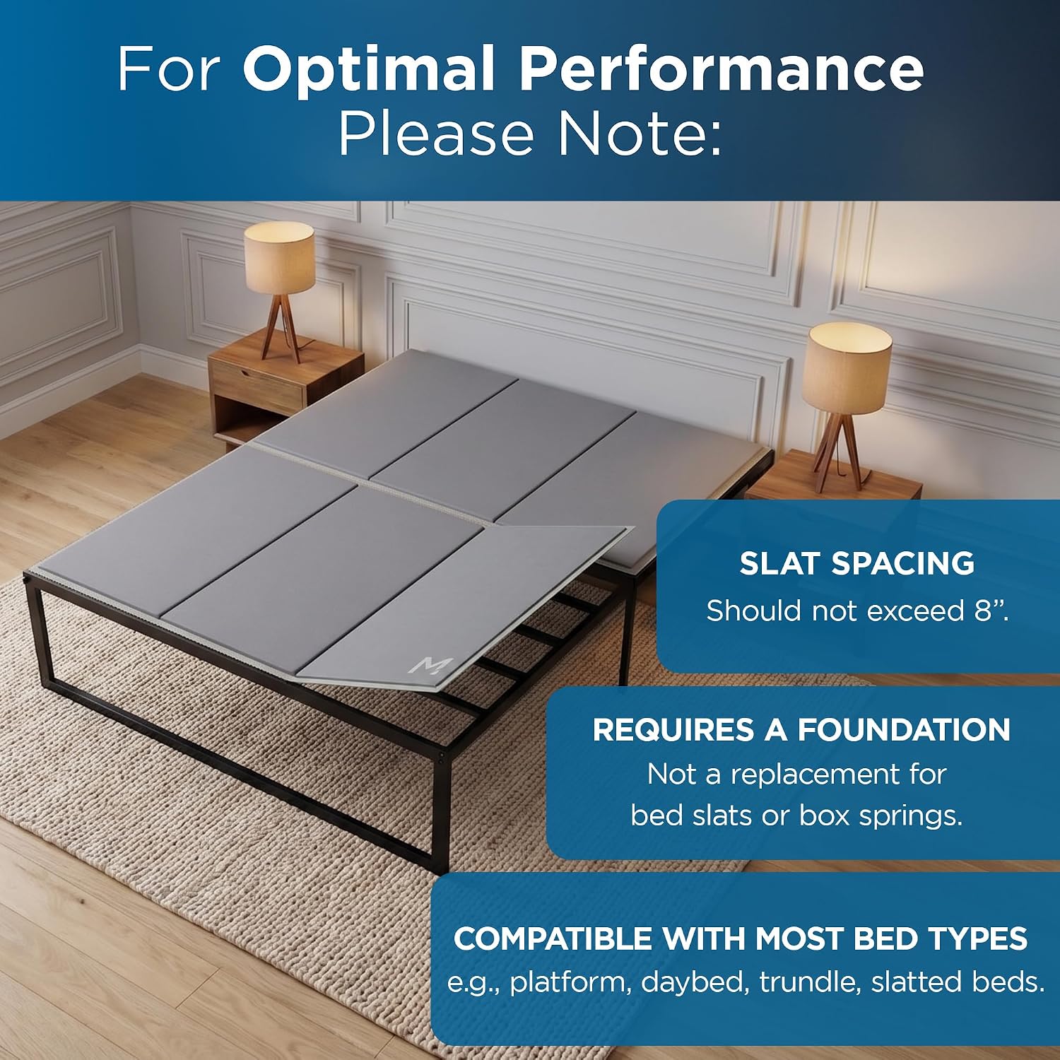 Original Bunkie Board Full Size (54x75) - Under Bed Support | Non-Slip Breathable Bed Support Board for Slatted Bed Frame, Anti-Sag, Noise Minimizing Moisture Resistant Bed Board