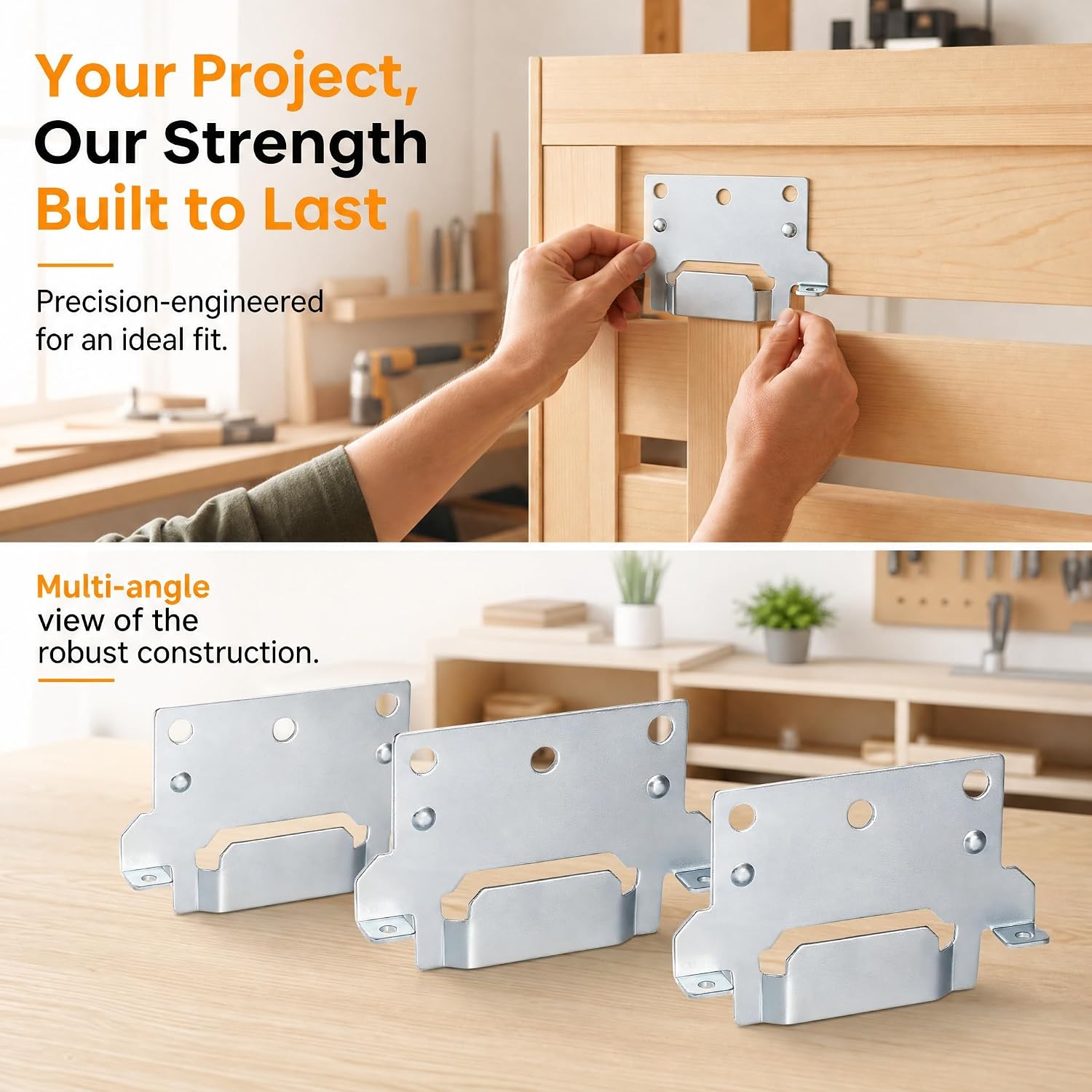 116791 Mounting Plate Replacement for IKEA Bed Frame Brackets (6 Pack) | Heavy Duty Iron Headboard Bracket Hardware Kit Compatible with Malm Hemnes