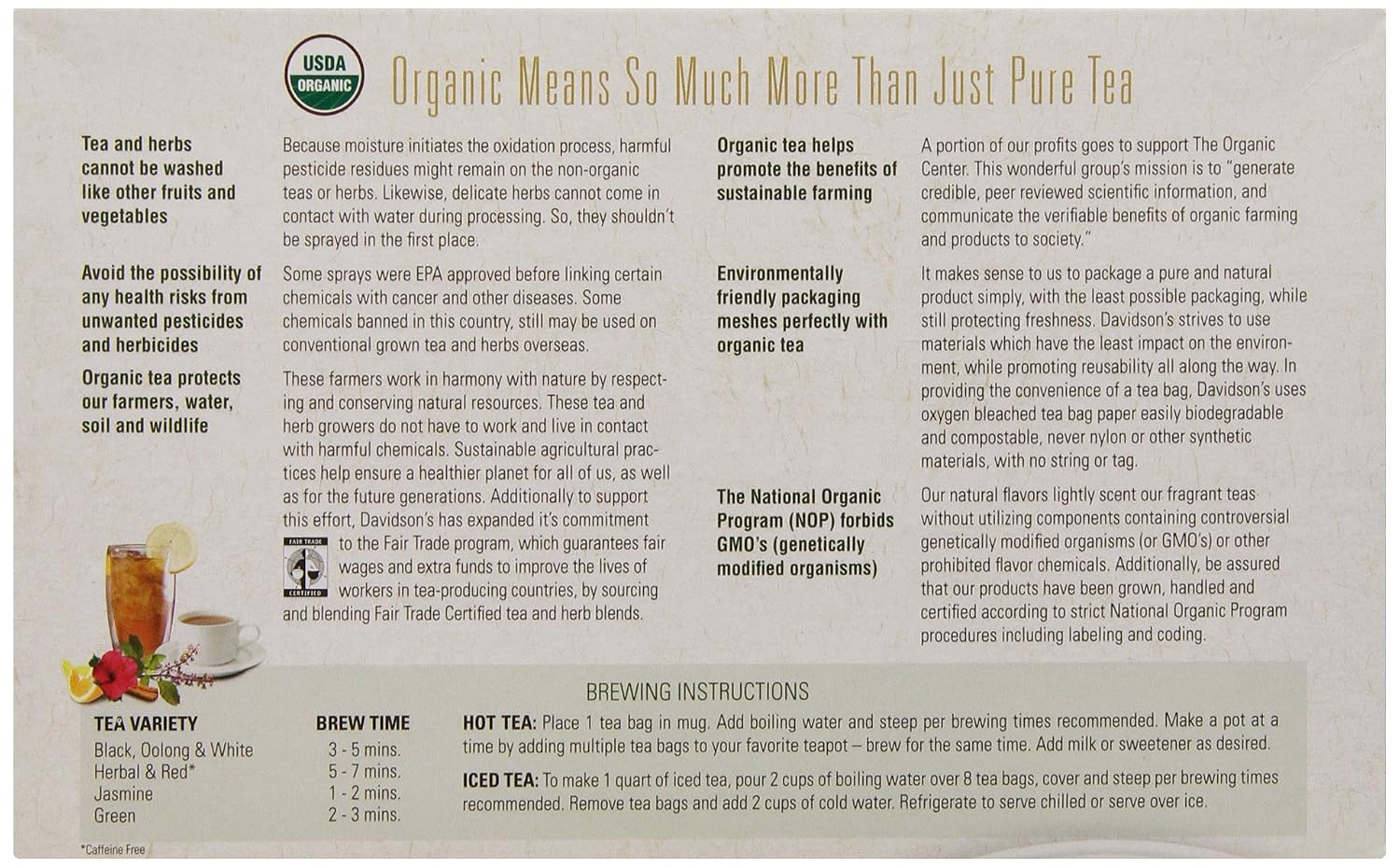 Davidson's Organics, Yerba Mate, 100-count Unwrapped Tea Bags
