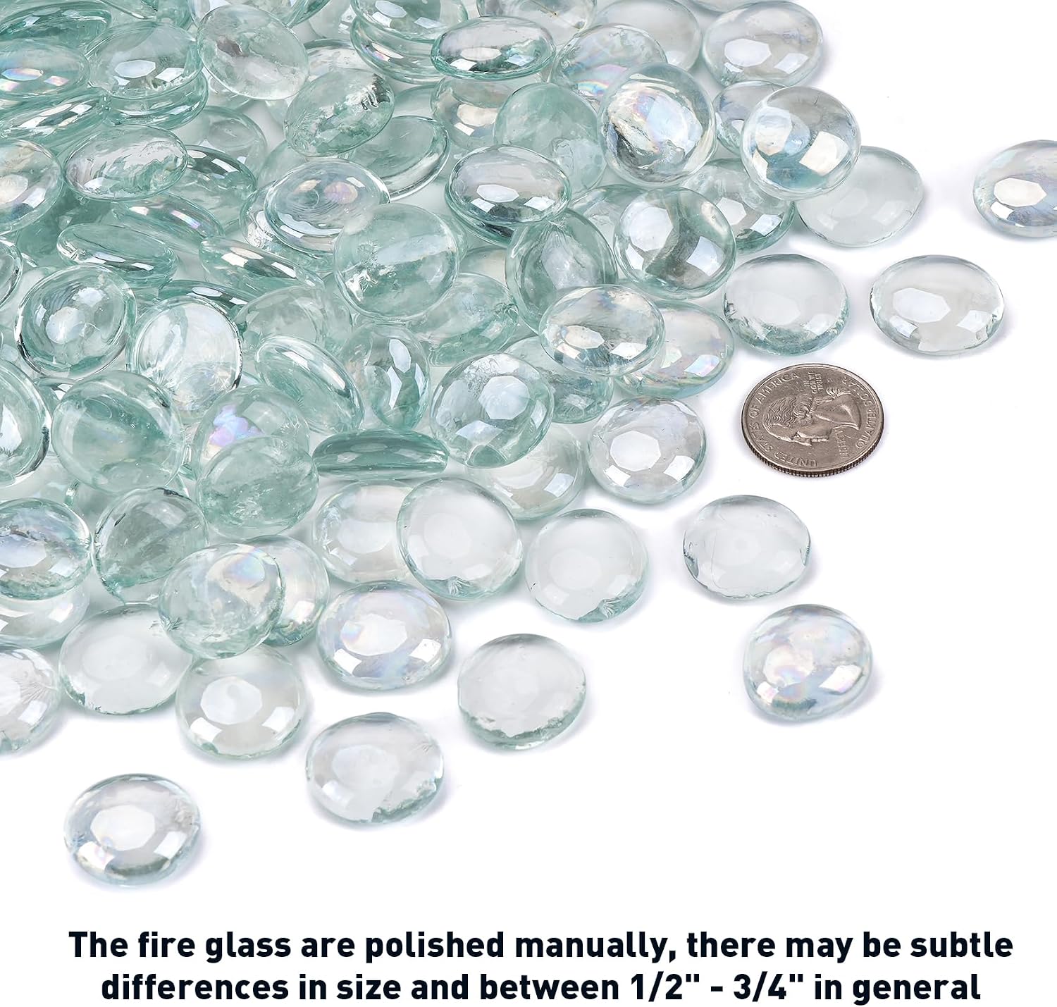 Skyflame 10-Pound Fire Glass Beads for Fire Pit Fireplace, Onyx Black