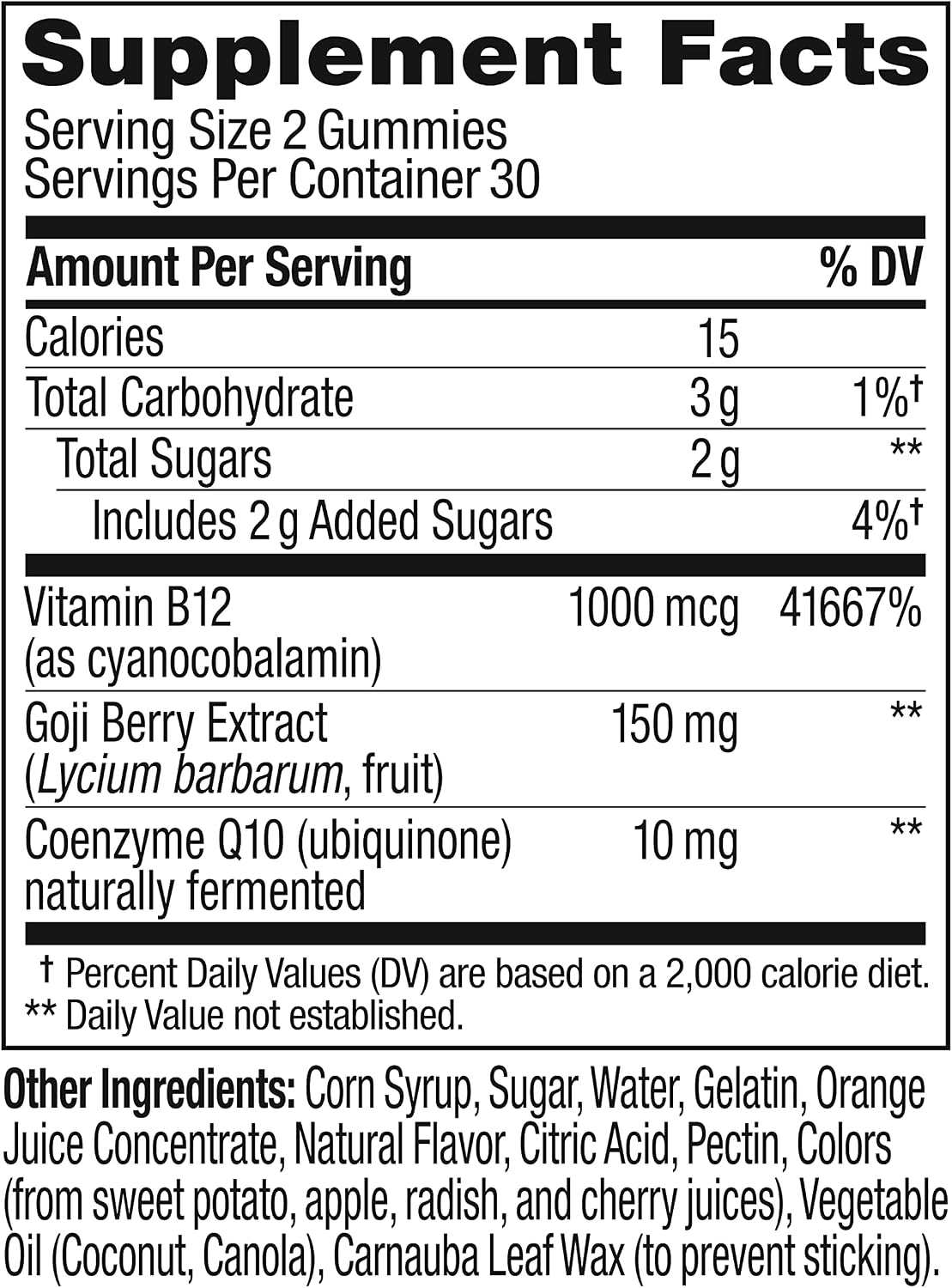 OLLY Daily Energy Gummy,Vitamin B12, CoQ10, Goji Berry - 60 Count