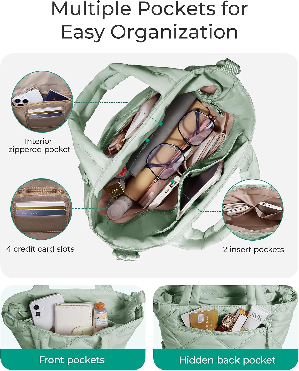 BAGSMART Crossbody Bags for Women, Lightweight Purses for Women, Quilted Puffer Tote Handbags for Daily Use,Shop,Travel