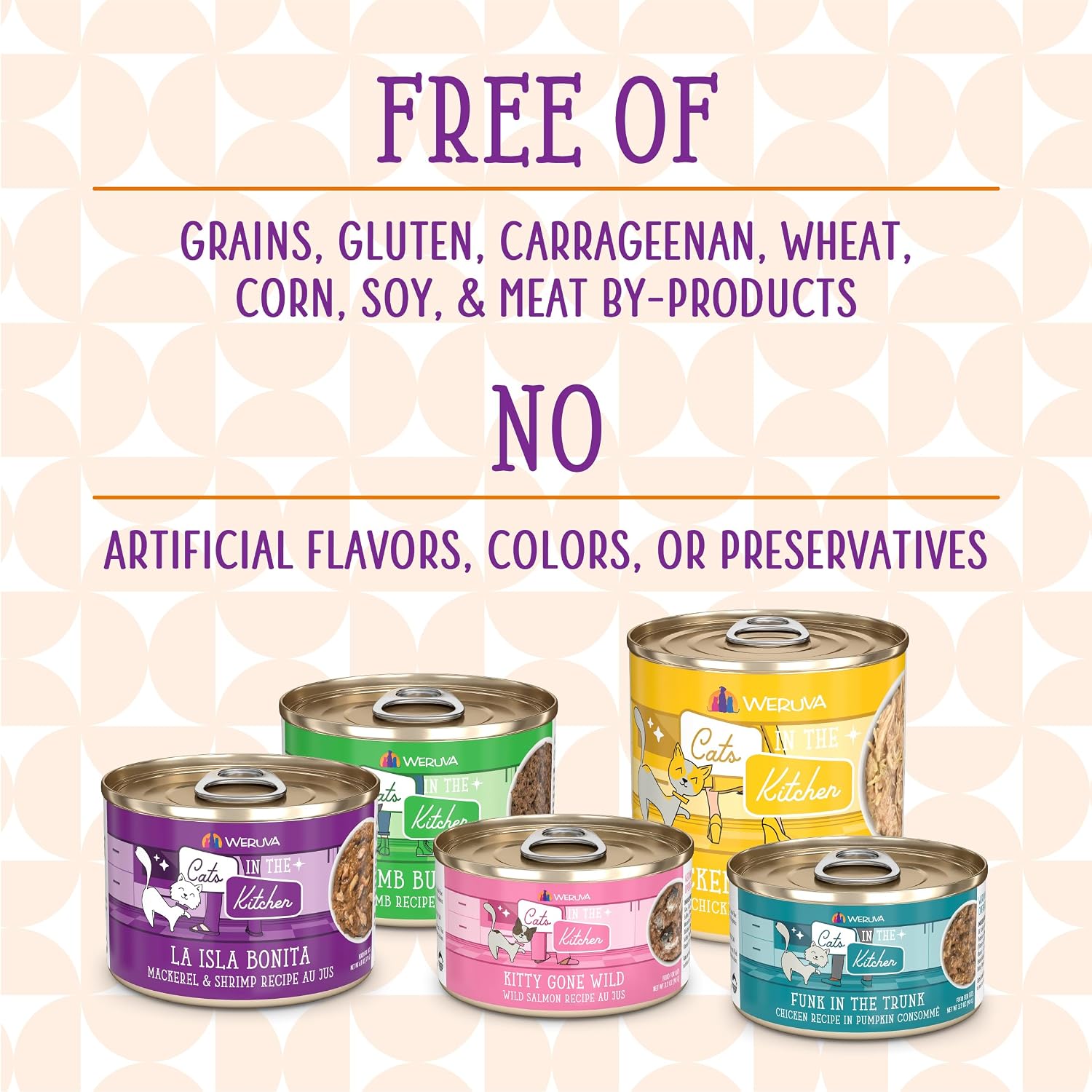 Weruva Cats in the Kitchen, Kitchen Cuties Variety Pack, Wet Cat Food, 3.2oz Can (Pack of 12)