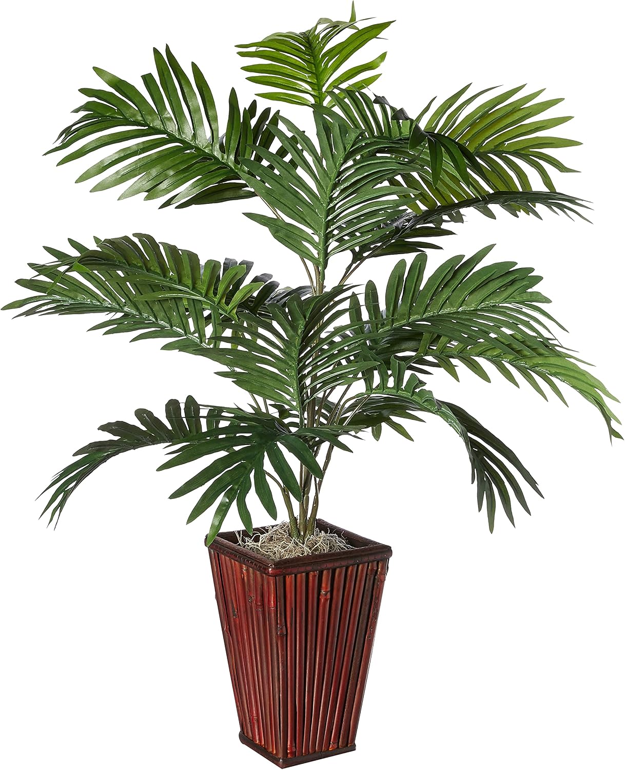 Nearly Natural Areca Palm with Bamboo Vase Silk Plant