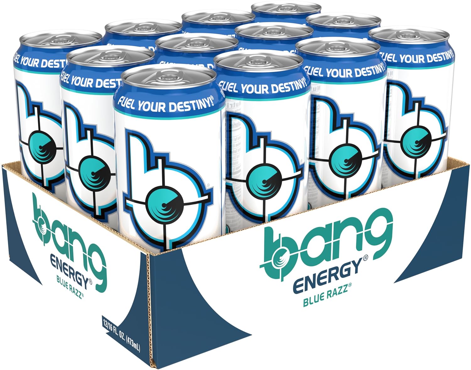 Bang Energy Blue Razz, Sugar-Free Energy Drink, 16-Ounce | Pack of 12