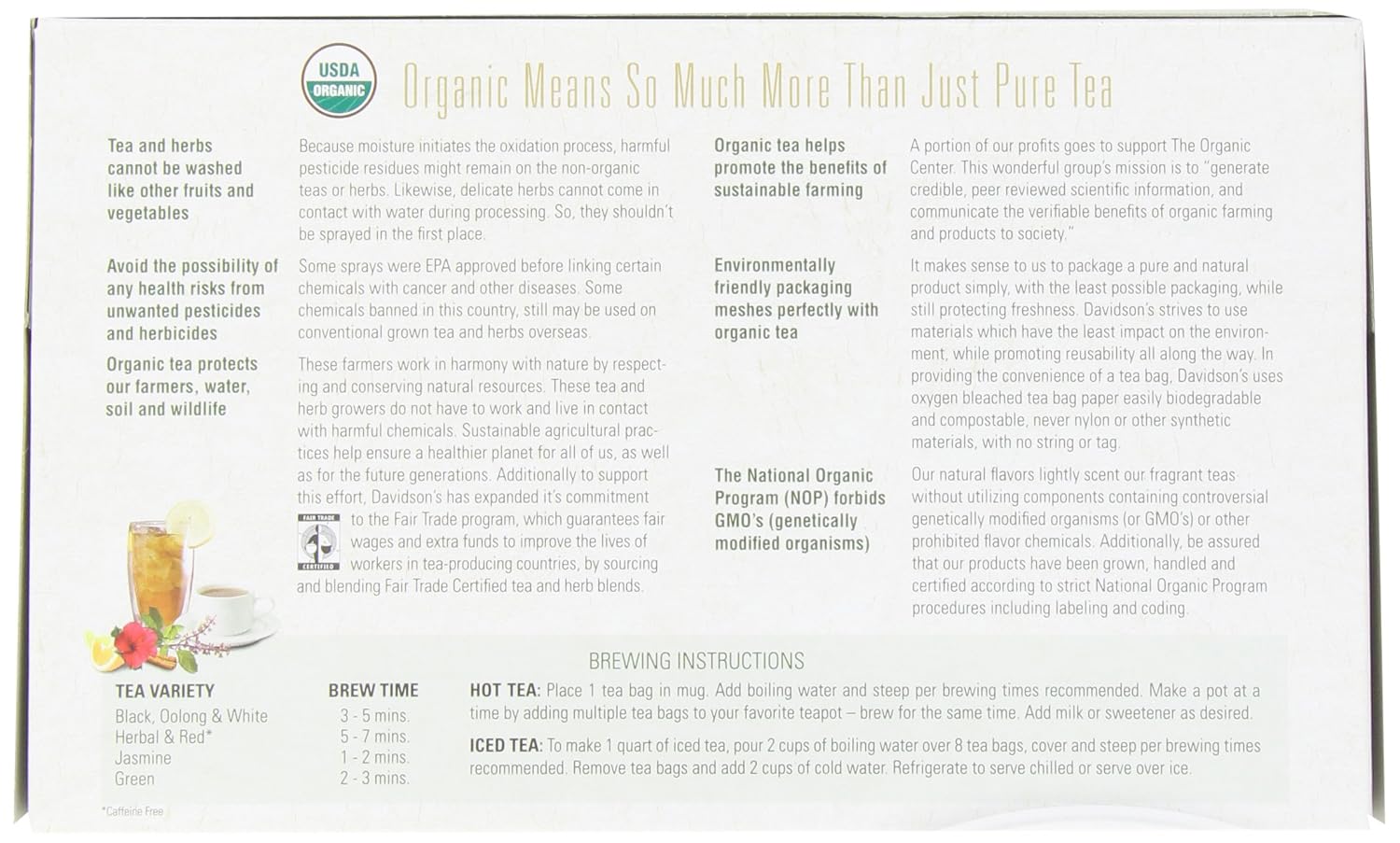 Davidson's Organics, Yerba Mate, 100-count Unwrapped Tea Bags