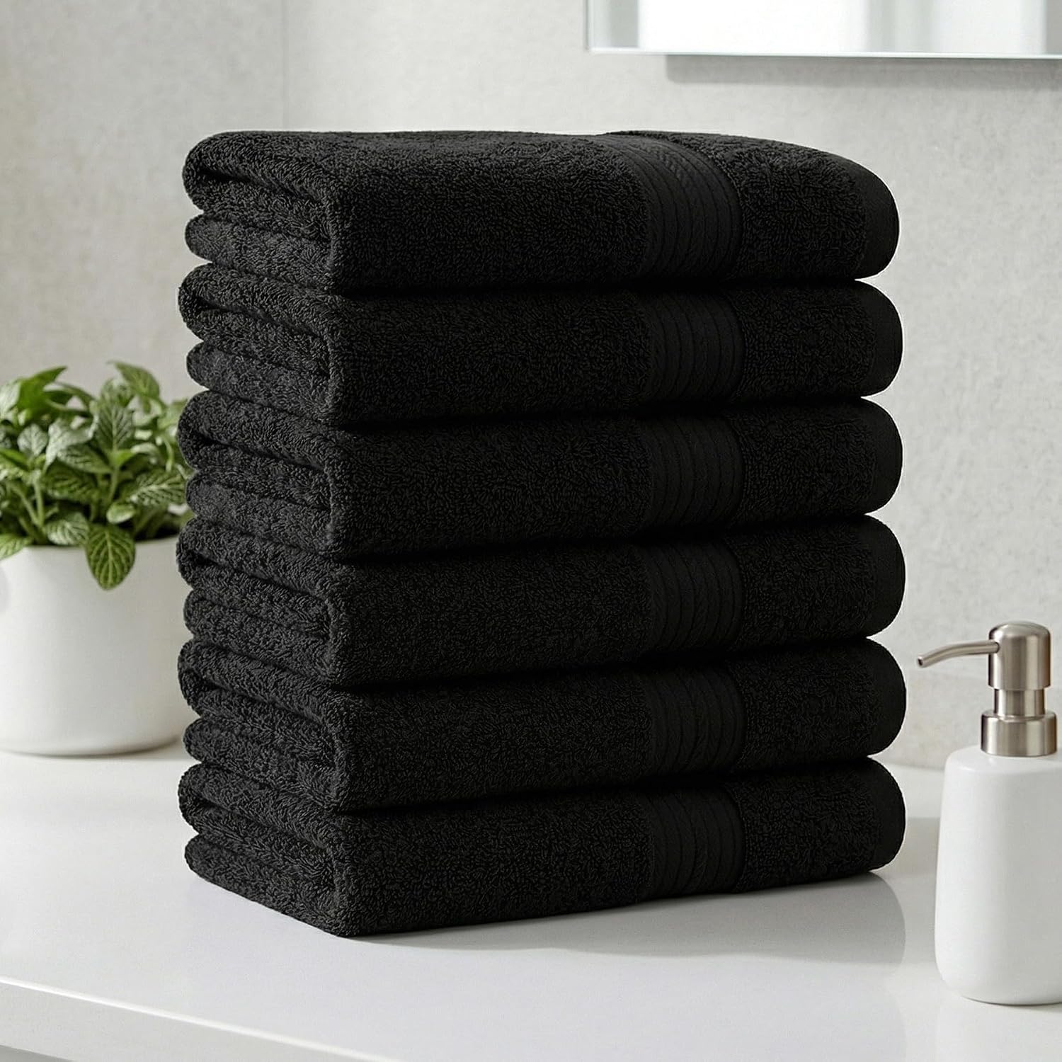Ample Decor 100% Cotton Hand Towels 18x28 Inches, 600 GSM, Soft & Absorbent, Set of 12, Purple