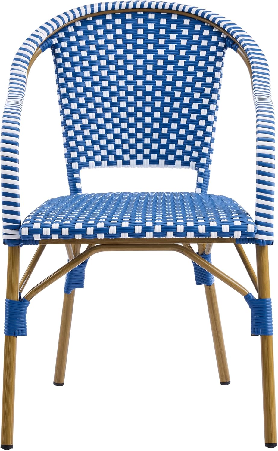 Christopher Knight Home Gwendolyn Outdoor French Bistro Chairs (Set of 4), Black + White + Bamboo Print Finish