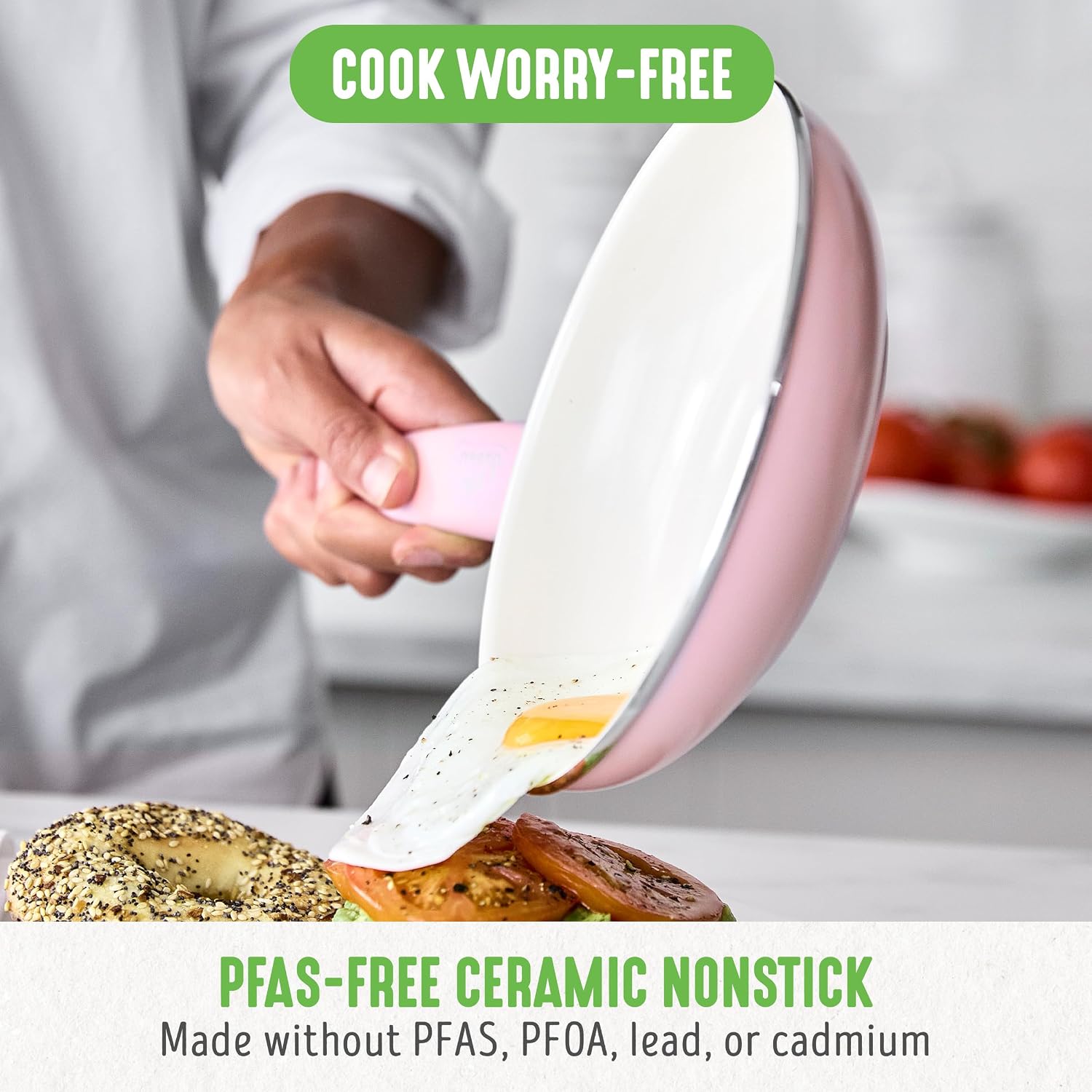 GreenLife 2 Piece (7” & 10”) Ceramic Nonstick Frying Pan Set, Turquoise | PFAS-Free Nonstick Coating, Family Skillet Set, Egg Pan, Omelet Pan, Stay-Cool Handles, Dishwasher & Oven Safe up to 350F