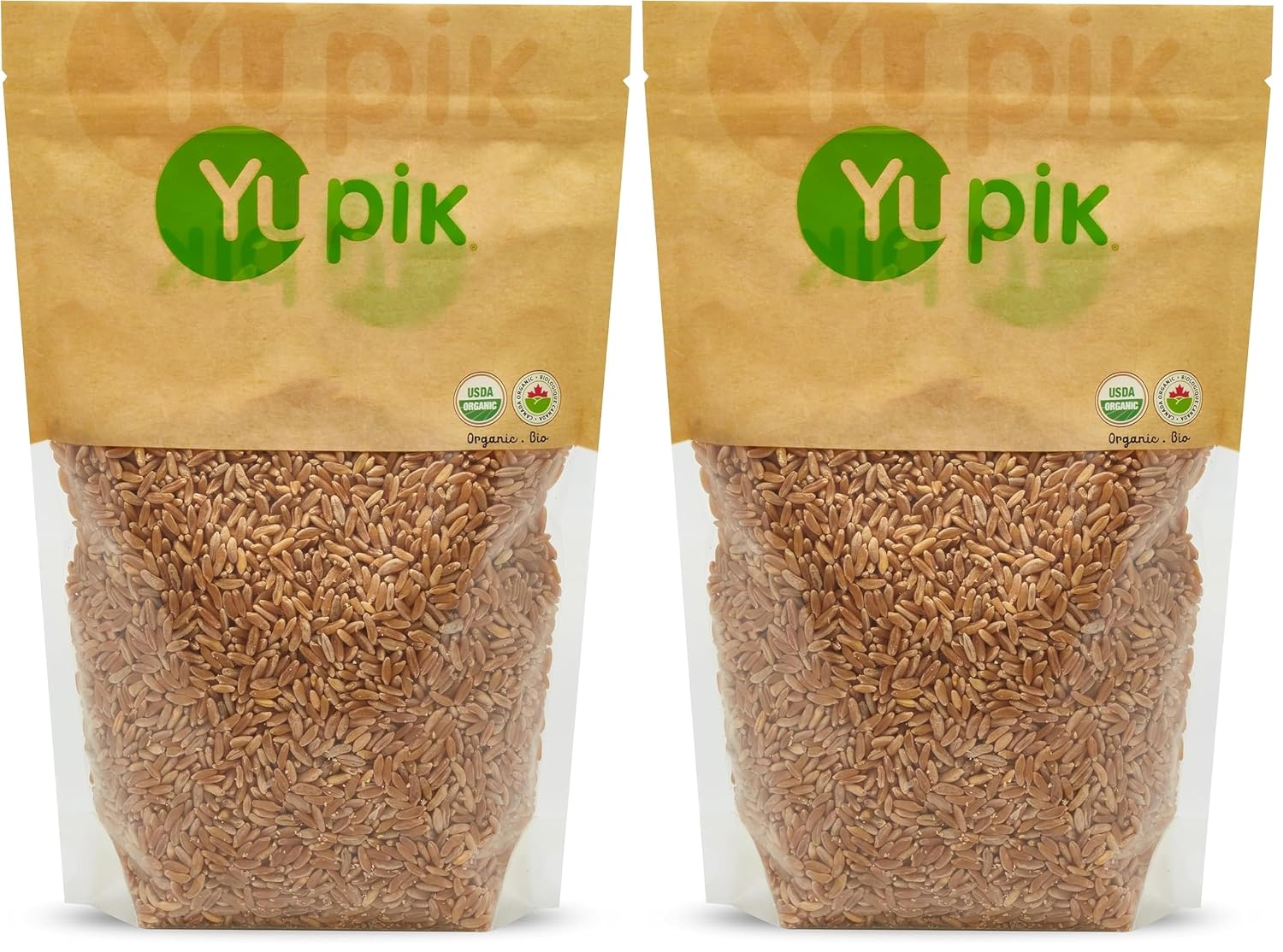 Yupik Organic Kamut Grains, 2.2 lb (35.2 oz), Non-GMO, Vegan, Kosher, Raw Whole Grains, Khorasan Wheat, Nutty Flavor, Source of Fiber & Iron, Ideal for Cooking & Sprouting