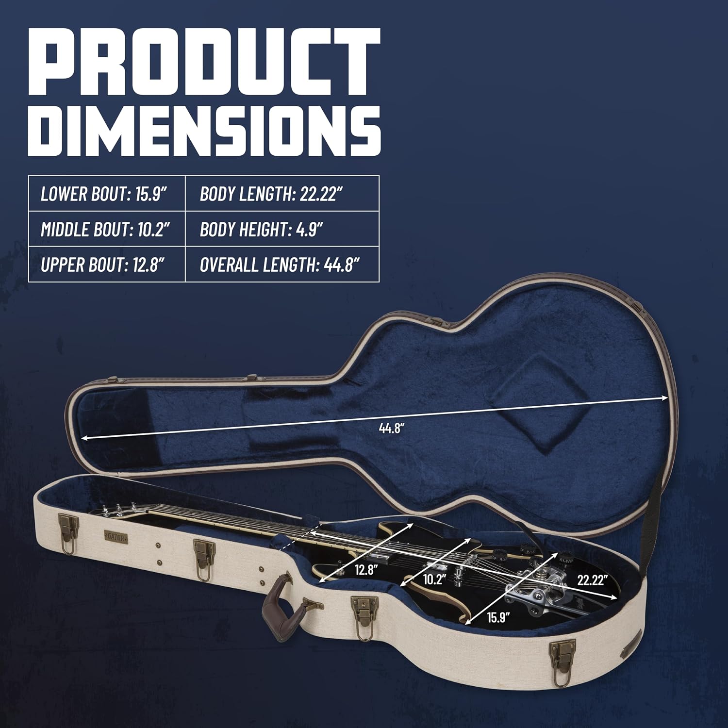 Gator Cases Journeyman Series Deluxe Wood Case for Resonator Style Acoustic Guitars (GW-JW RESO)