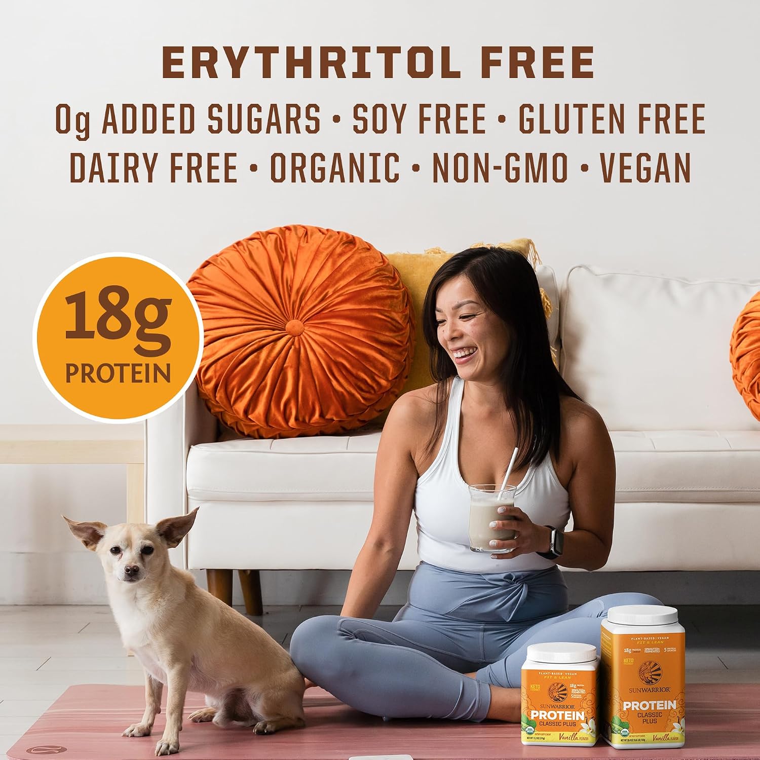 Clean Vegan Protein Powder Vanilla | Organic Protein Powder Plant Based Formula with 5 Superfood Blend Sprouted & Fermented | Non-GMO Low Carb Soy Dairy & Gluten Free (Vanilla, 30 Servings)