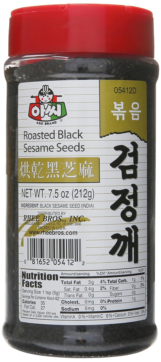 assi Roasted Black Sesame Seeds, 8 Ounce