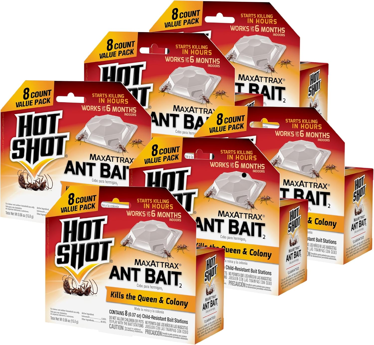 Hot Shot Ultra Liquid Ant Bait, Advanced Liquid Bait Technology Kills Common Household Ants Fast With No Drips Or Spills, 4 Count, Pack of 1 | Kills Common Household Ants In 24 Hours, For Indoor & Outdoor Use, Bait Stations Kill Ants With No Drip or Spil…