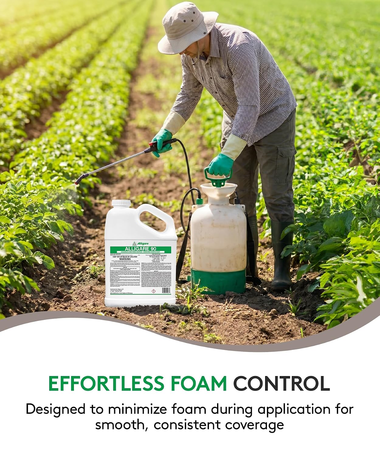 ALLIGARE 90 Nonionic Surfactant for Enhanced Spray Coverage - Low-Foam Wetting Agent for Herbicides & Insecticides- Versatile Use in Agriculture, Forestry & Aquatic Applications -2.5 Gallons